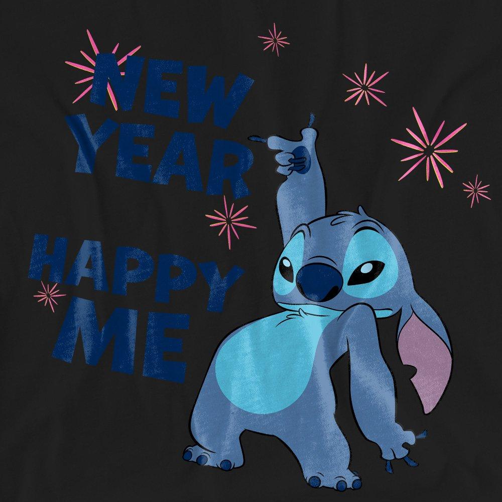 Black - Disney - Lilo Stitch New Year Happy Me T-Shirt Black - 2