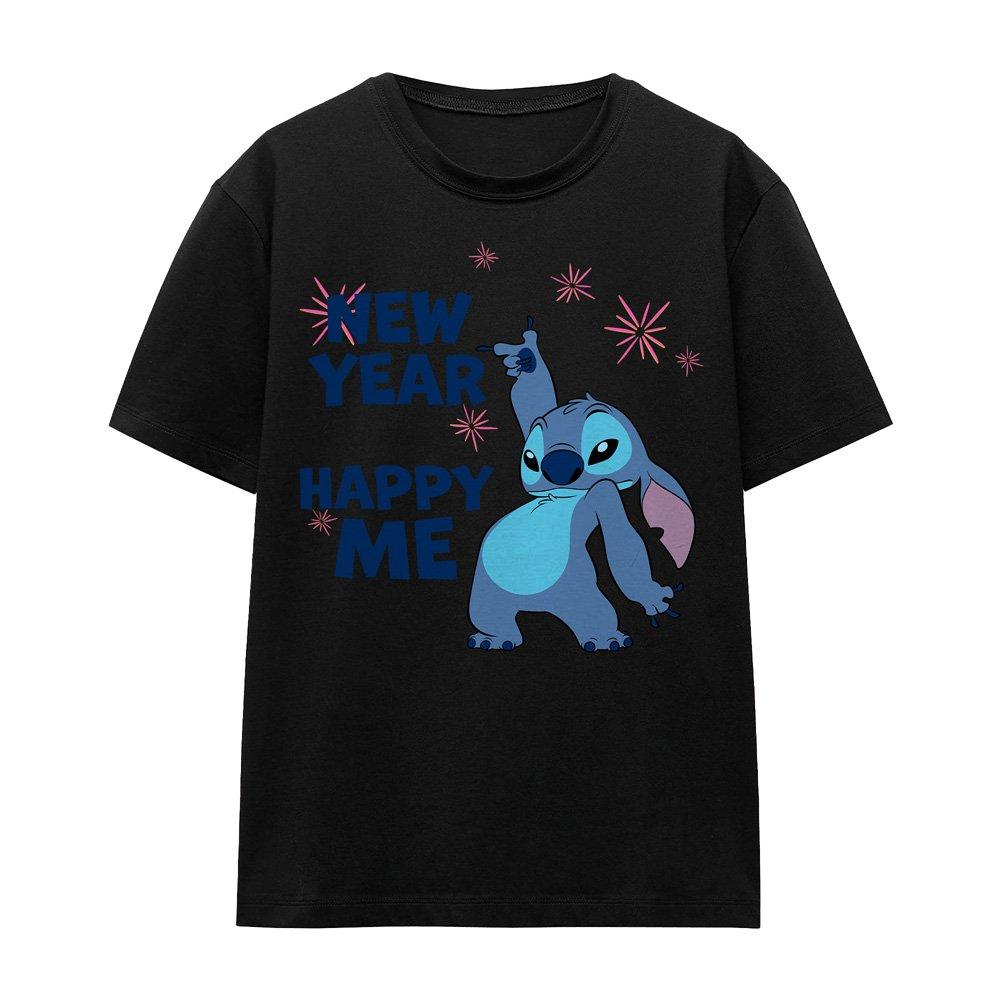 Black - Disney - Lilo Stitch New Year Happy Me T-Shirt Black - 4