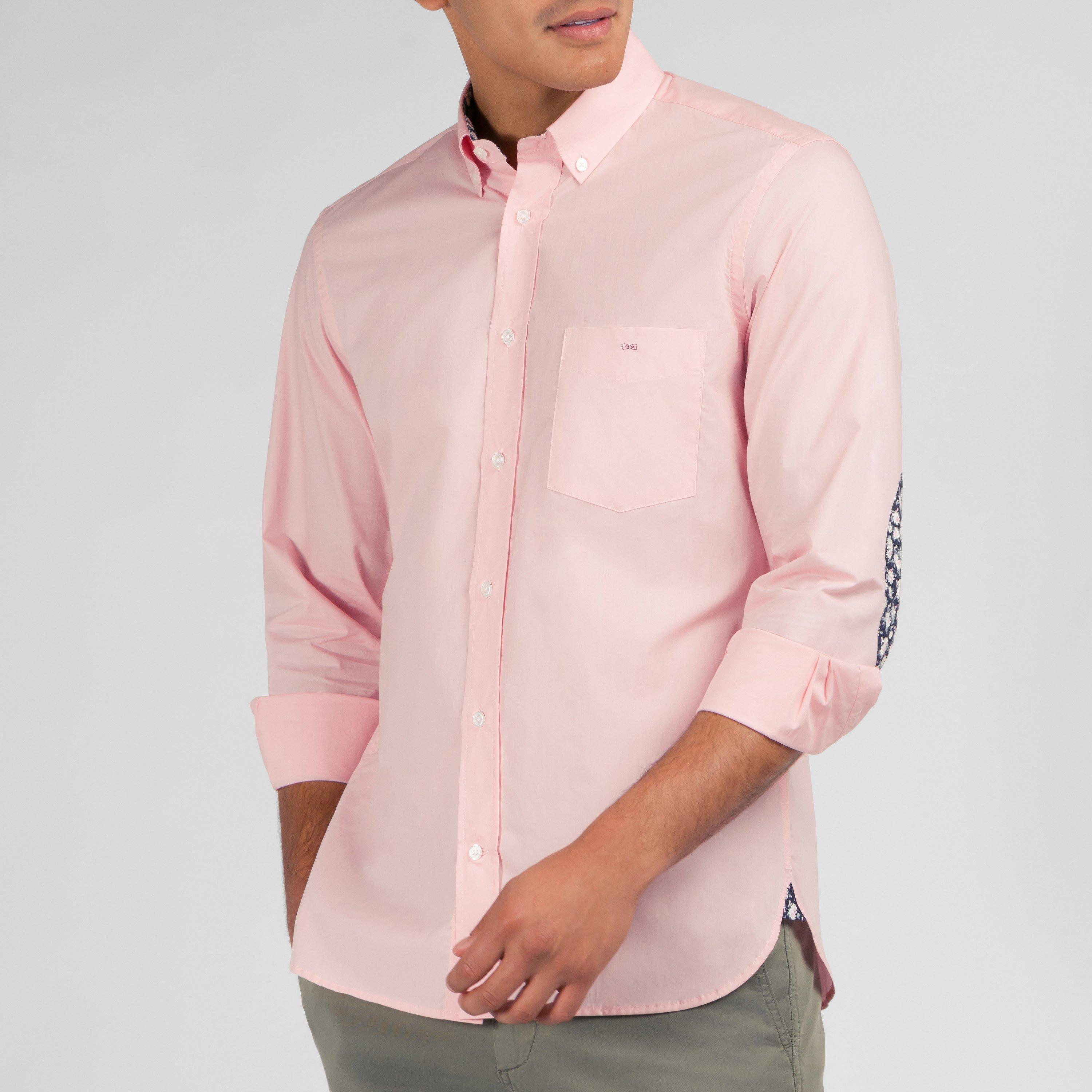 Roc16 - Eden Park - Pink shirt with floral elbow patches - 2