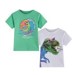 Studio Studio Younger Boys Surf Dino 2 Pack Tshirts