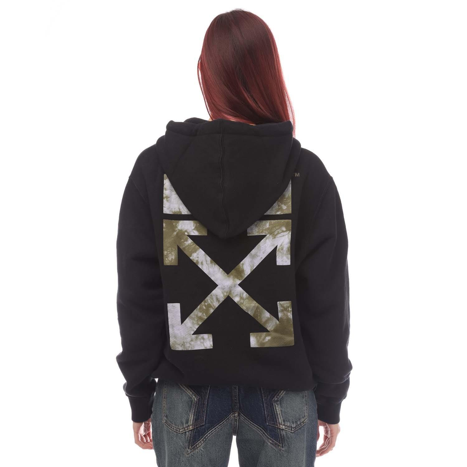 Black - Off White - Tie Dye Arrow Regular Hoodie - 2
