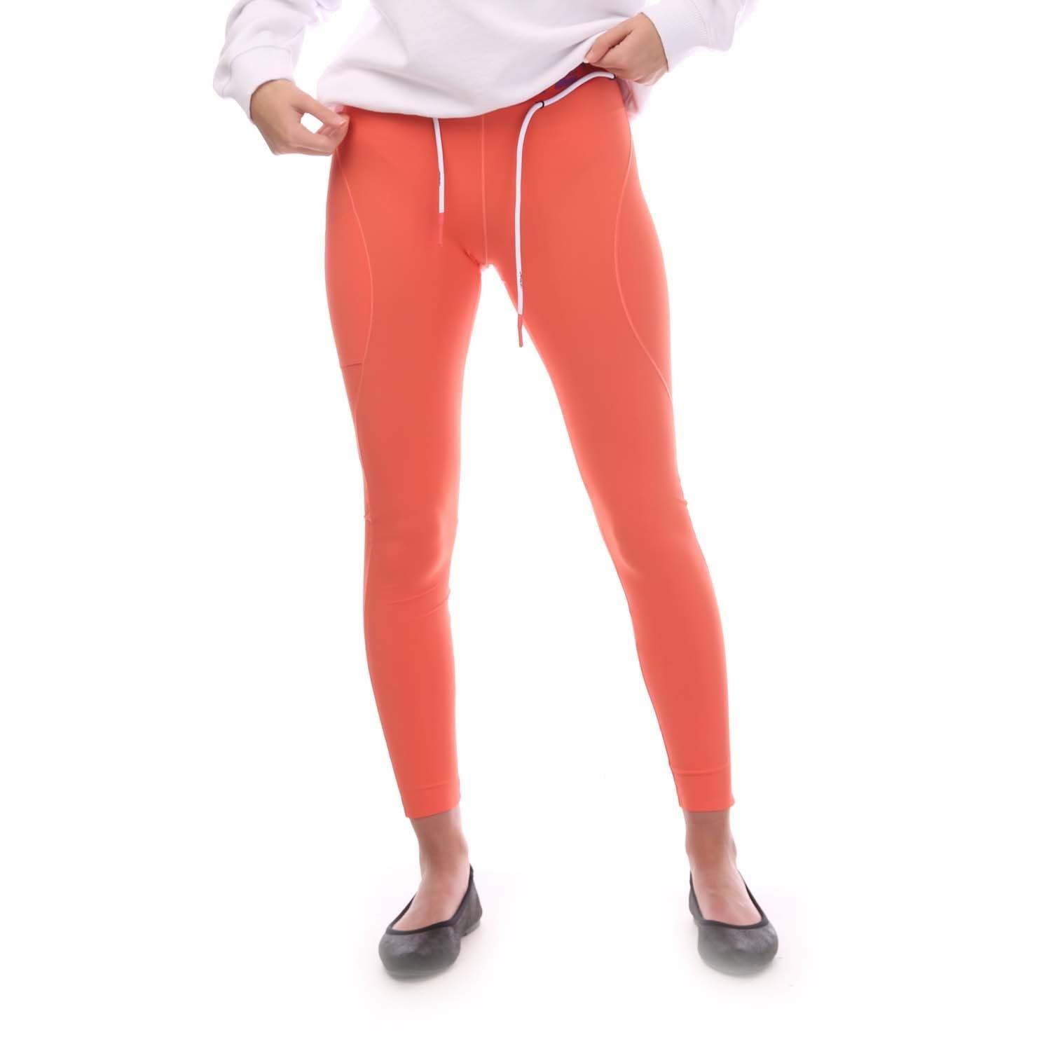 Coral - Off White - ATHL Logo Band Leggings - 1