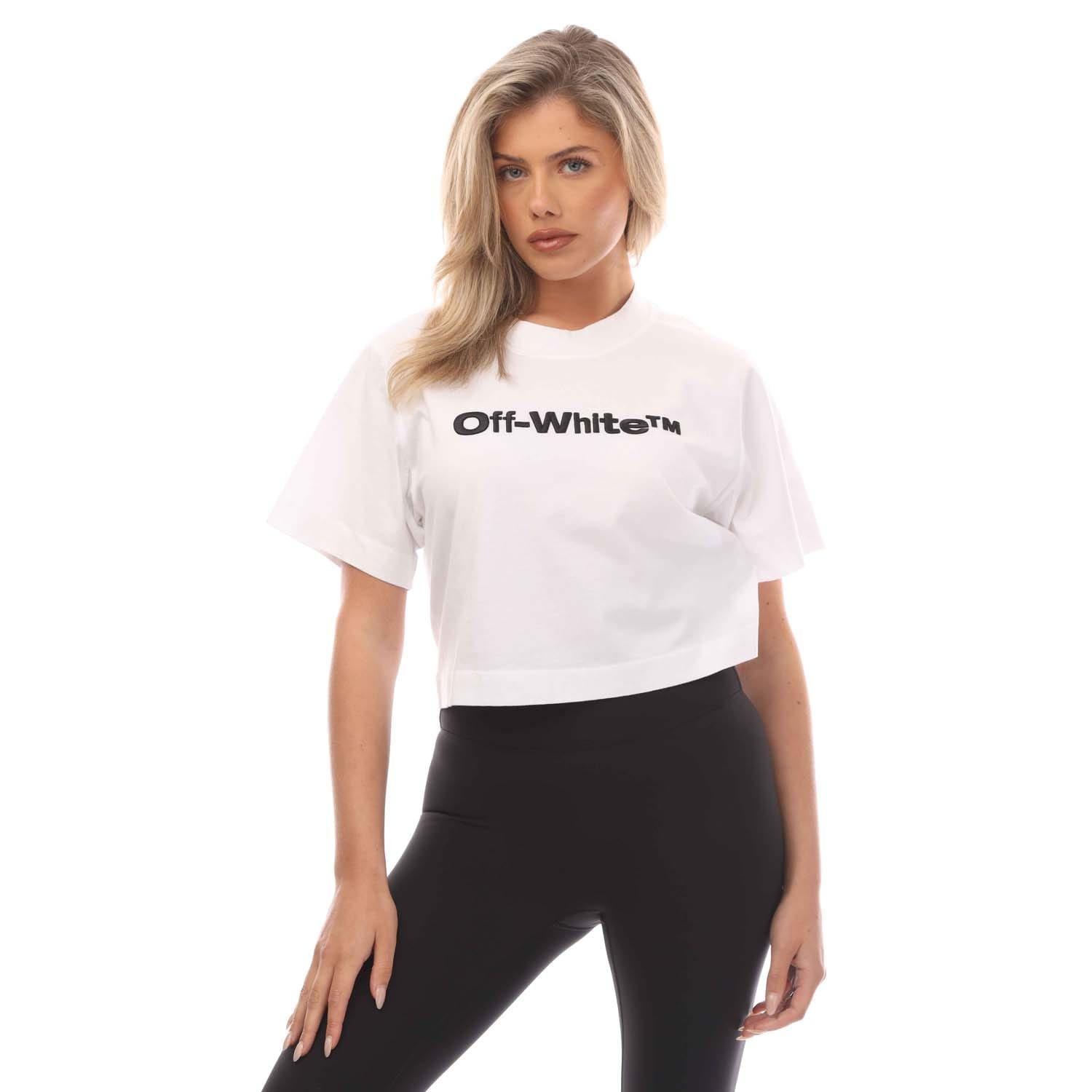 Off White Bounce Helvetica Cropped T-Shirt