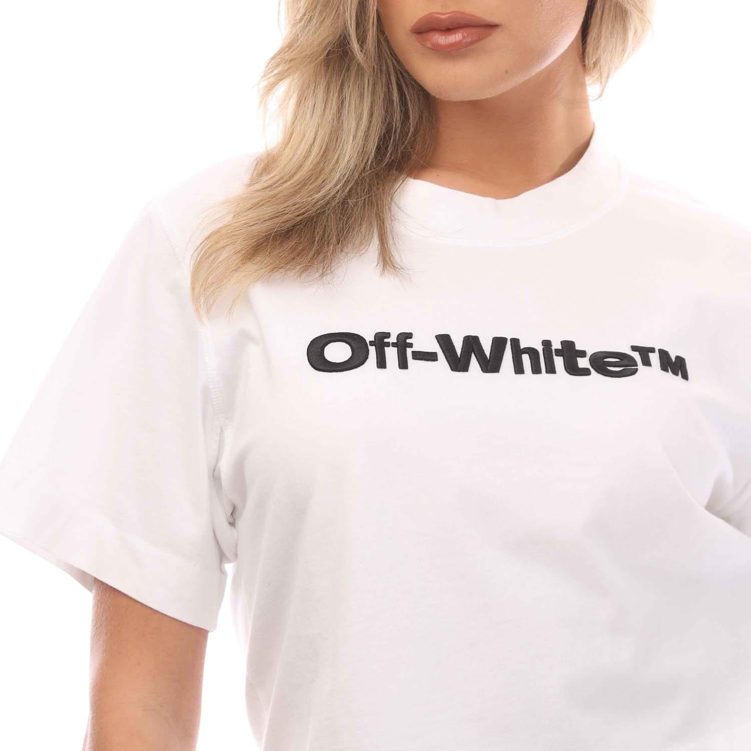 White Black - Off White - Bounce Helvetica Cropped T-Shirt - 3