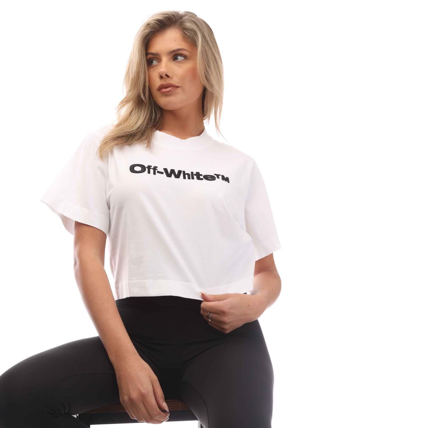 White Black - Off White - Bounce Helvetica Cropped T-Shirt - 4