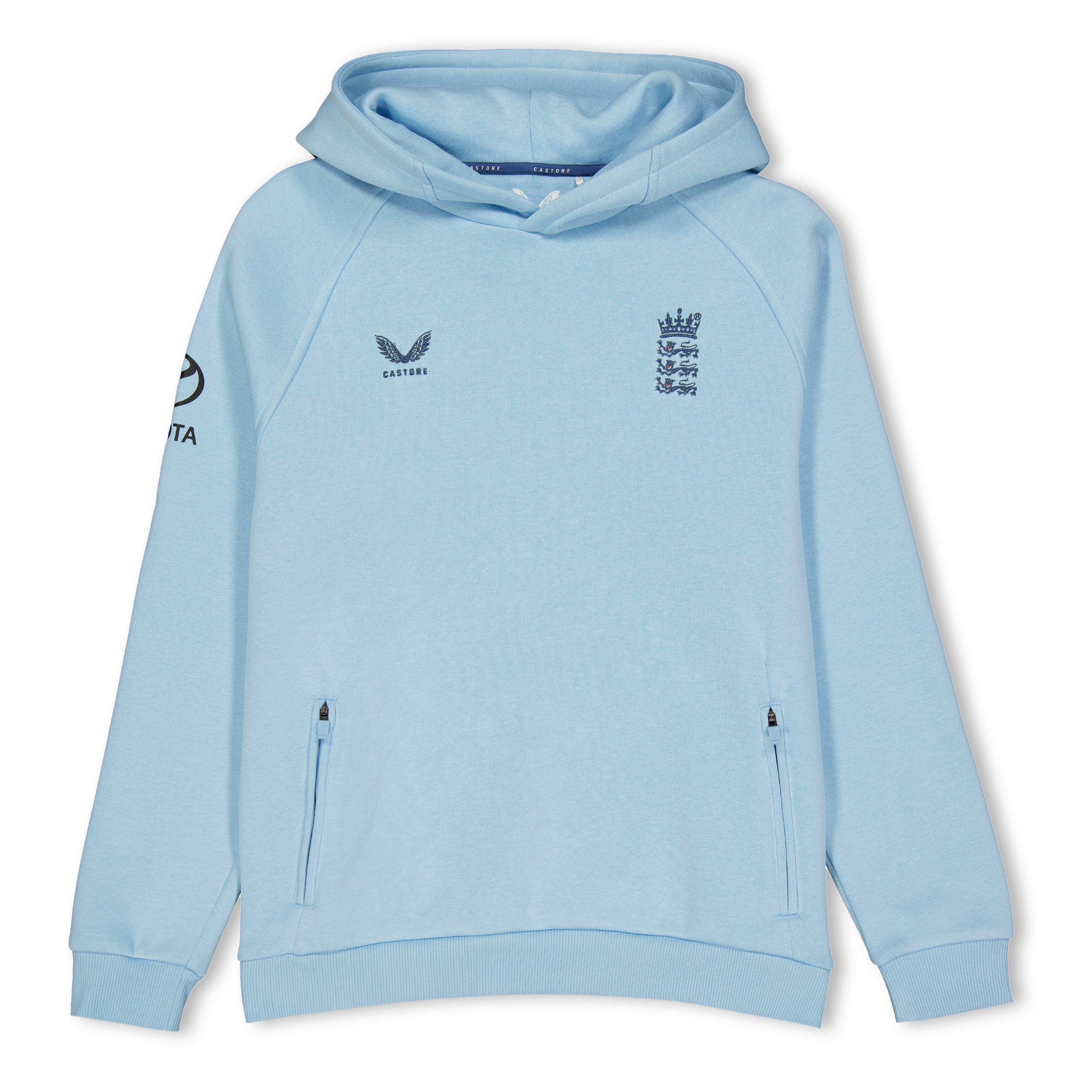 Castore  Kids 26/27 England Cricket Performance Hoodie - Airy Blue - 13 (XL)