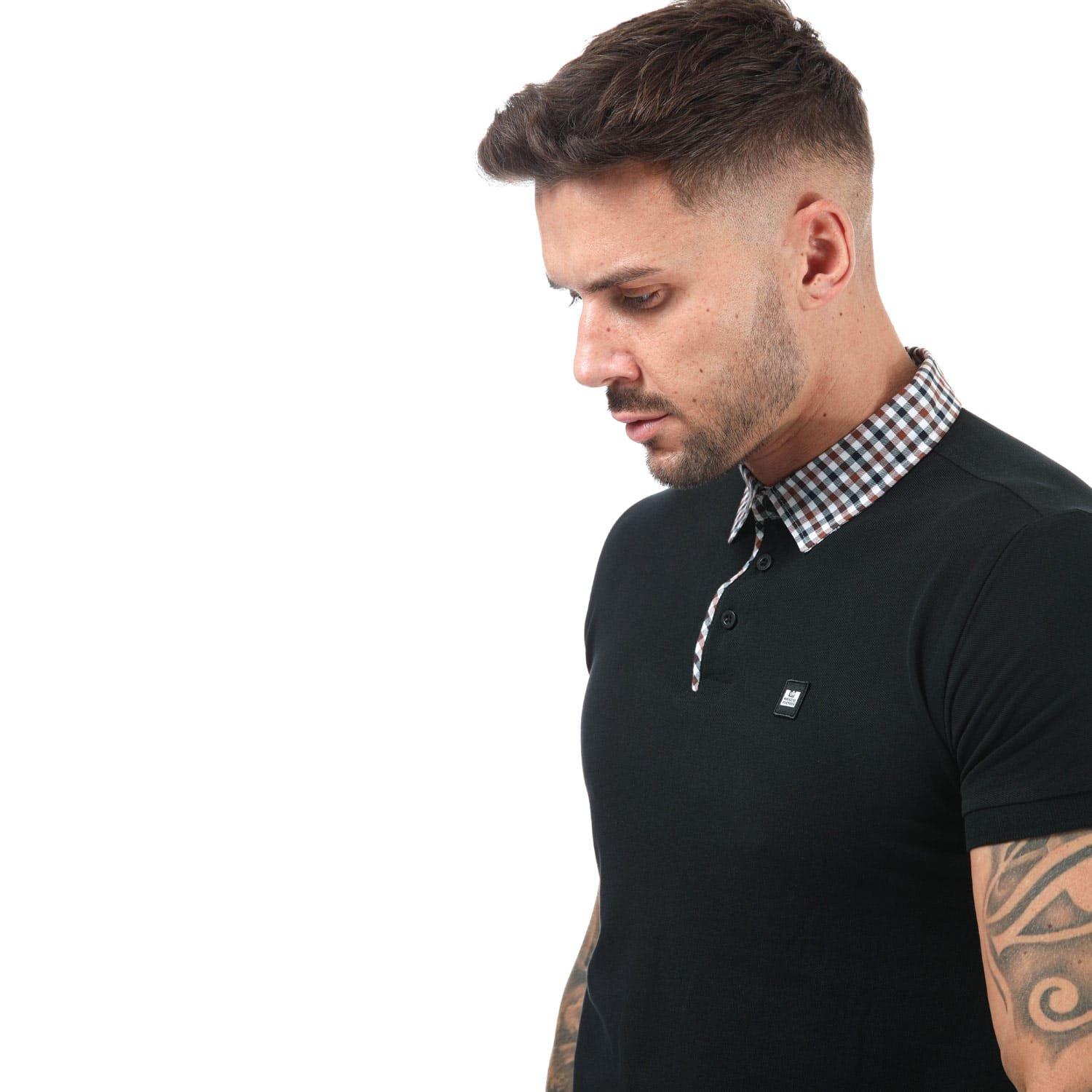 Black - Weekend Offender - Nicks Check Collar Polo Shirt - 4