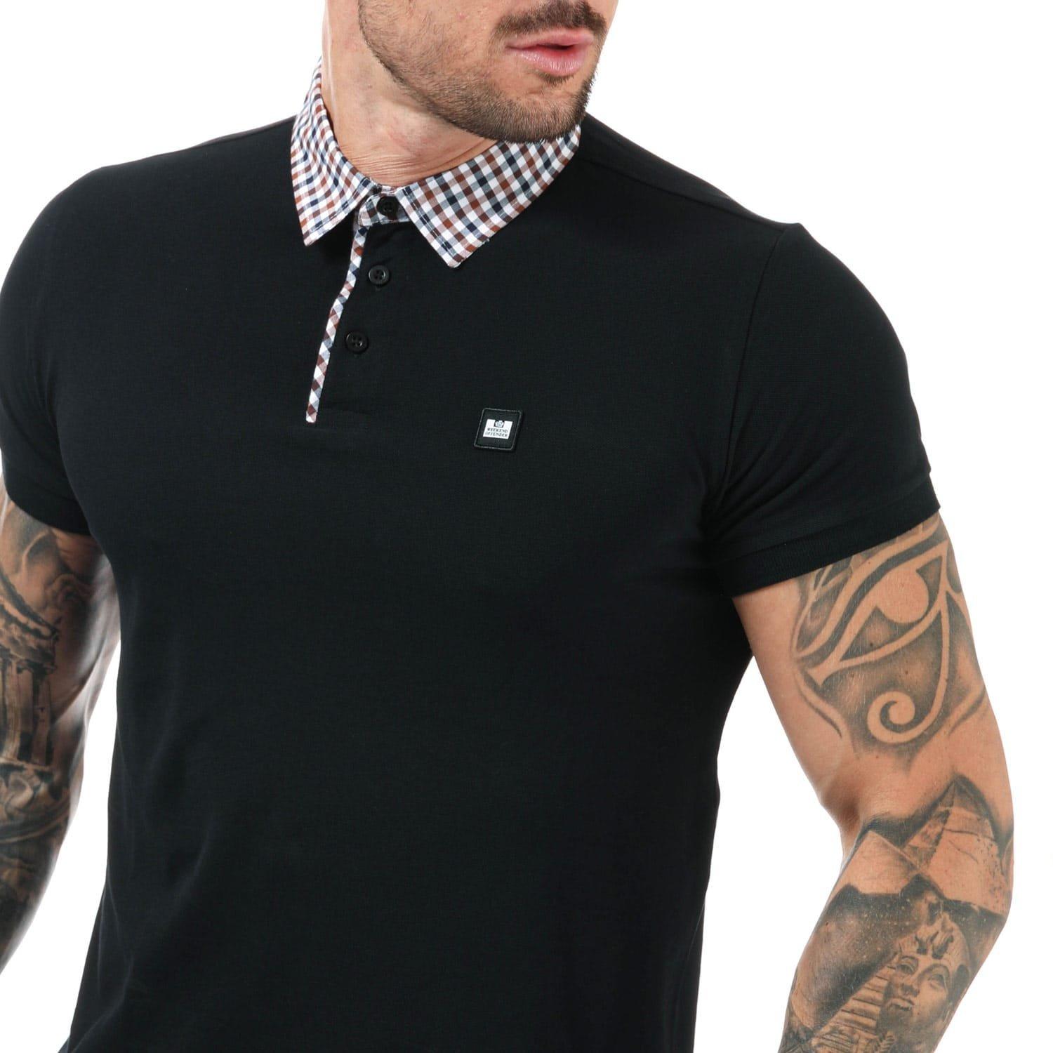 Black - Weekend Offender - Nicks Check Collar Polo Shirt - 6