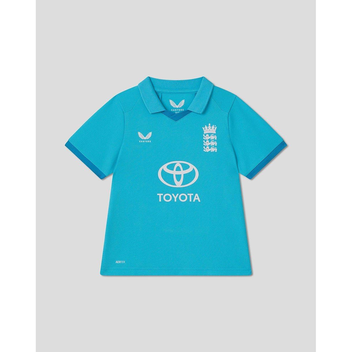 Castore  Infant Kids 26/27 England Cricket Odi Shirt - Atoll/Danube - 2-3 Yrs