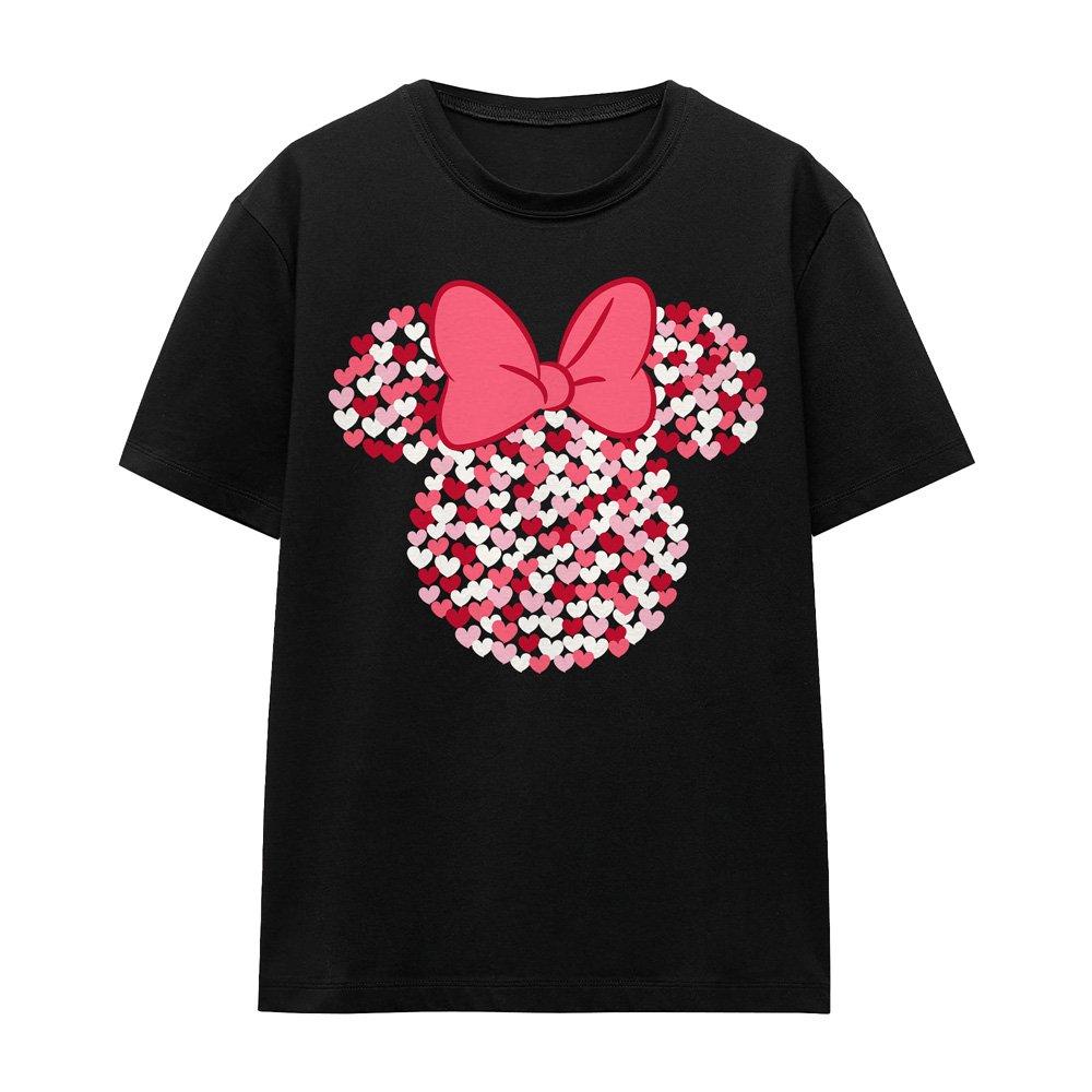 Black - Disney - Minnie Mouse Valentines Day Heart Ears Silhouette - 4