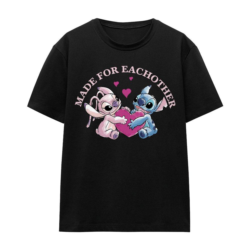 Black - Disney - Lilo Stitch Made for Each Other T-Shirt Black - 4