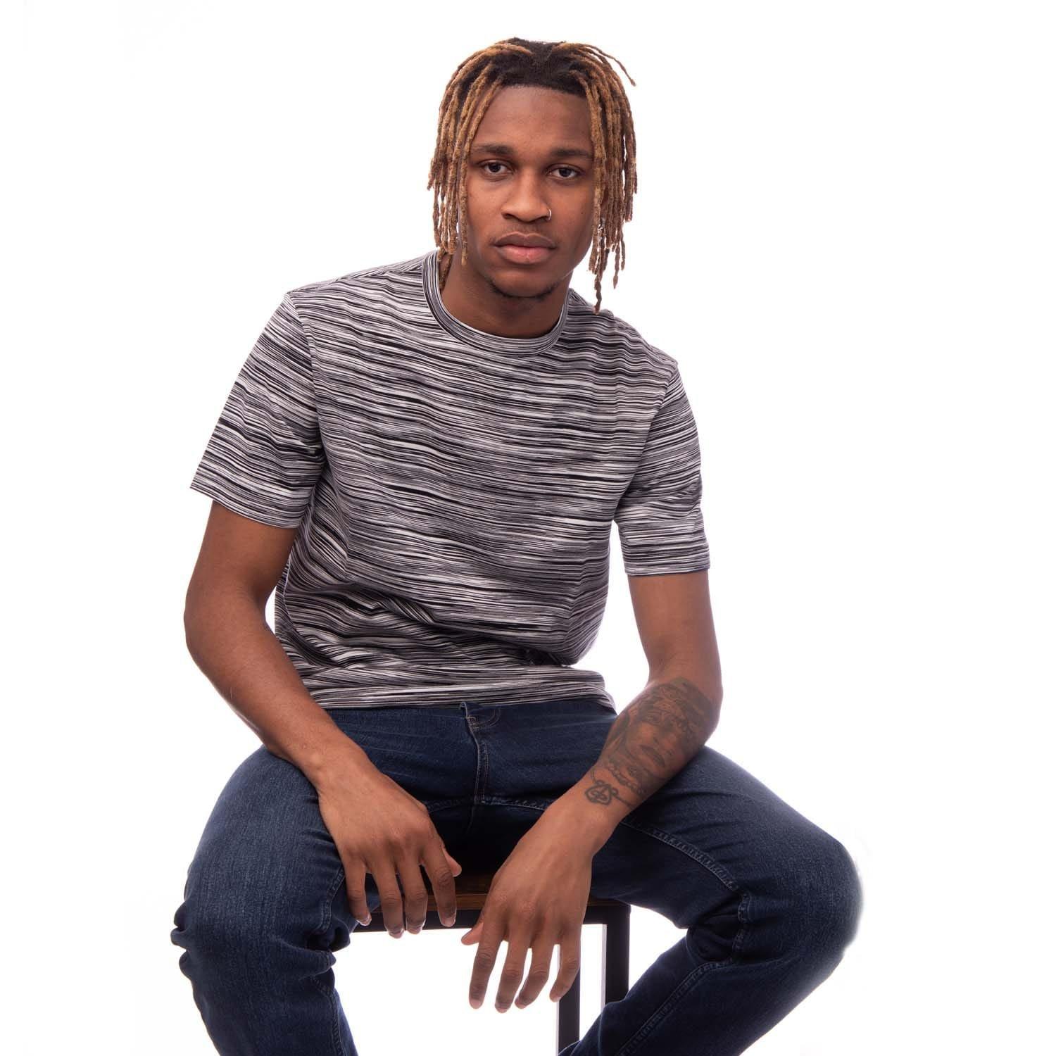 Black - Missoni - Men's Spacedye Regular Fit T-Shirt - 4