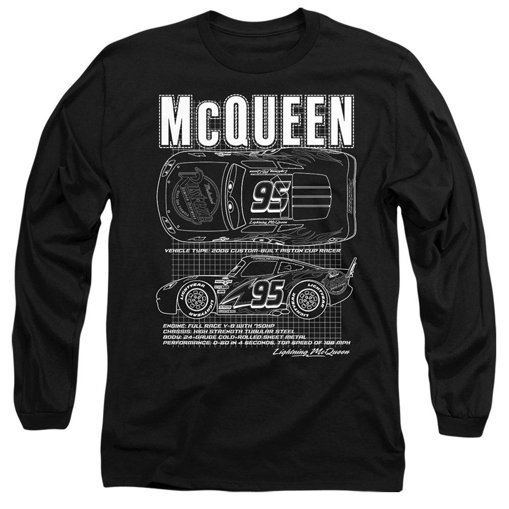 Black - Disney - Cars Lightning McQueen Outline Long Sleeve T-Shirt - 1