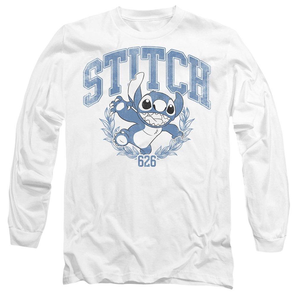 Disney Men's Lilo And Stitch College Long Sleeve T-Shirt White - XXL