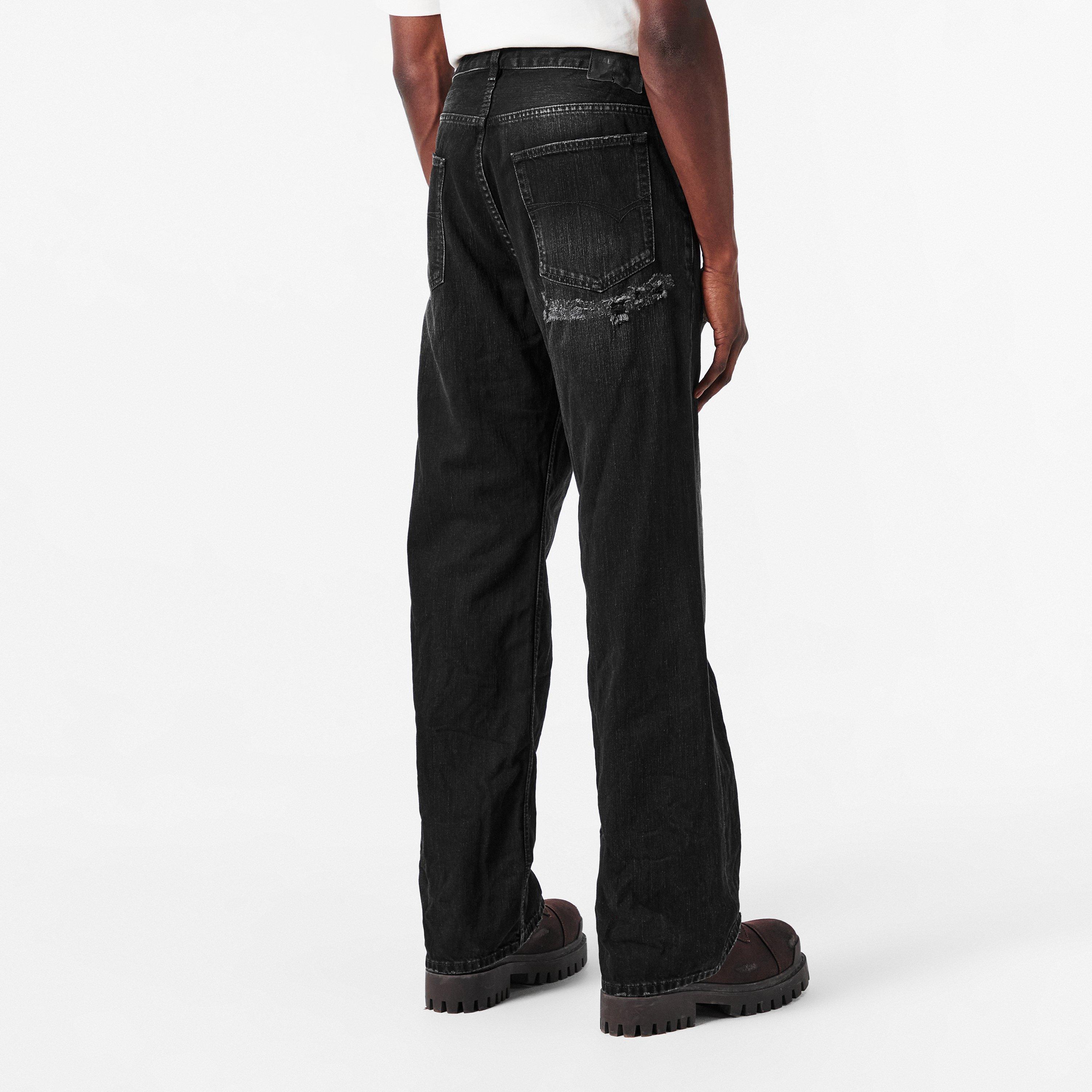 Black Fade Out - Balenciaga - Men's Bal Distress Wide Leg Jeans - 4