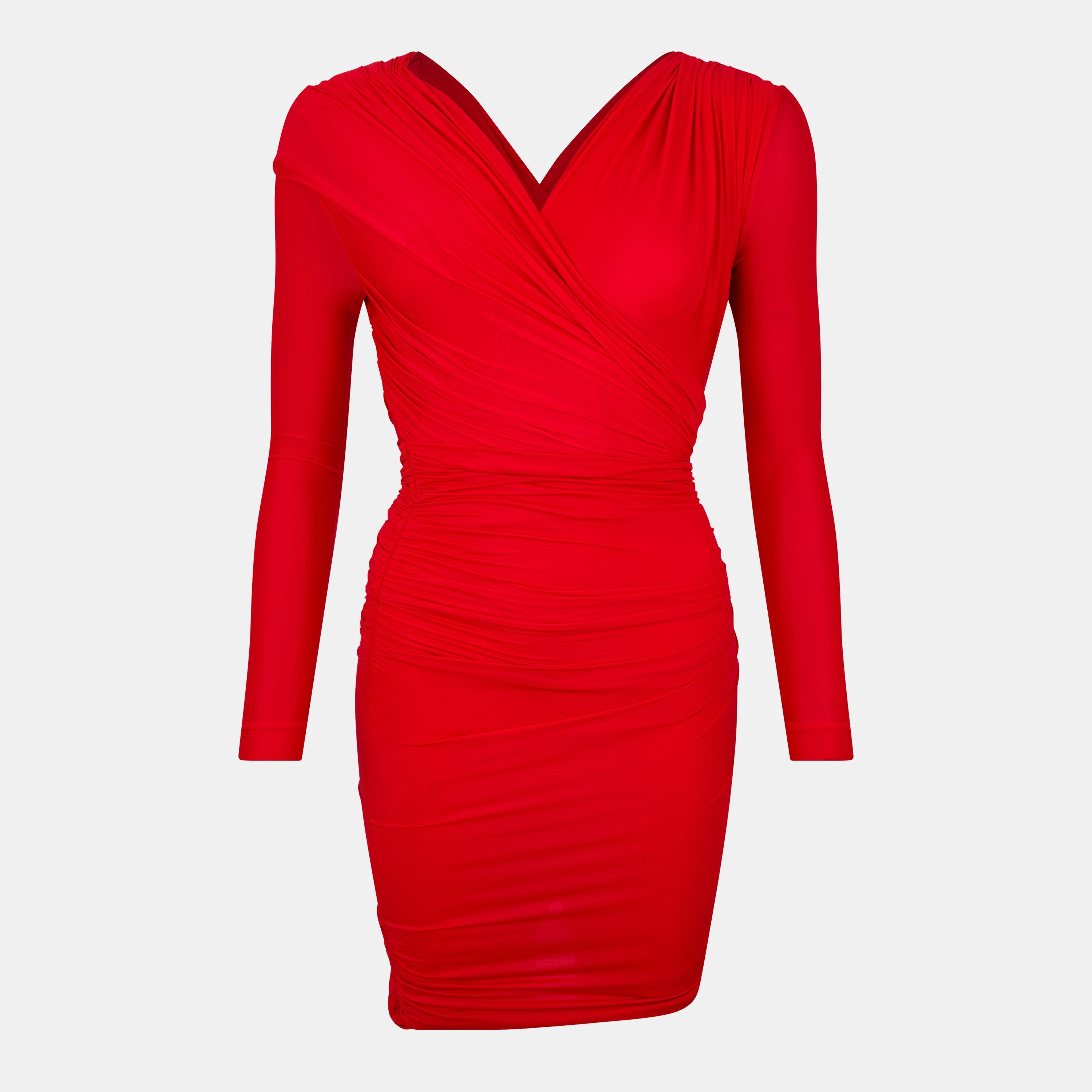 Red - Balenciaga - Draped Dress - 1