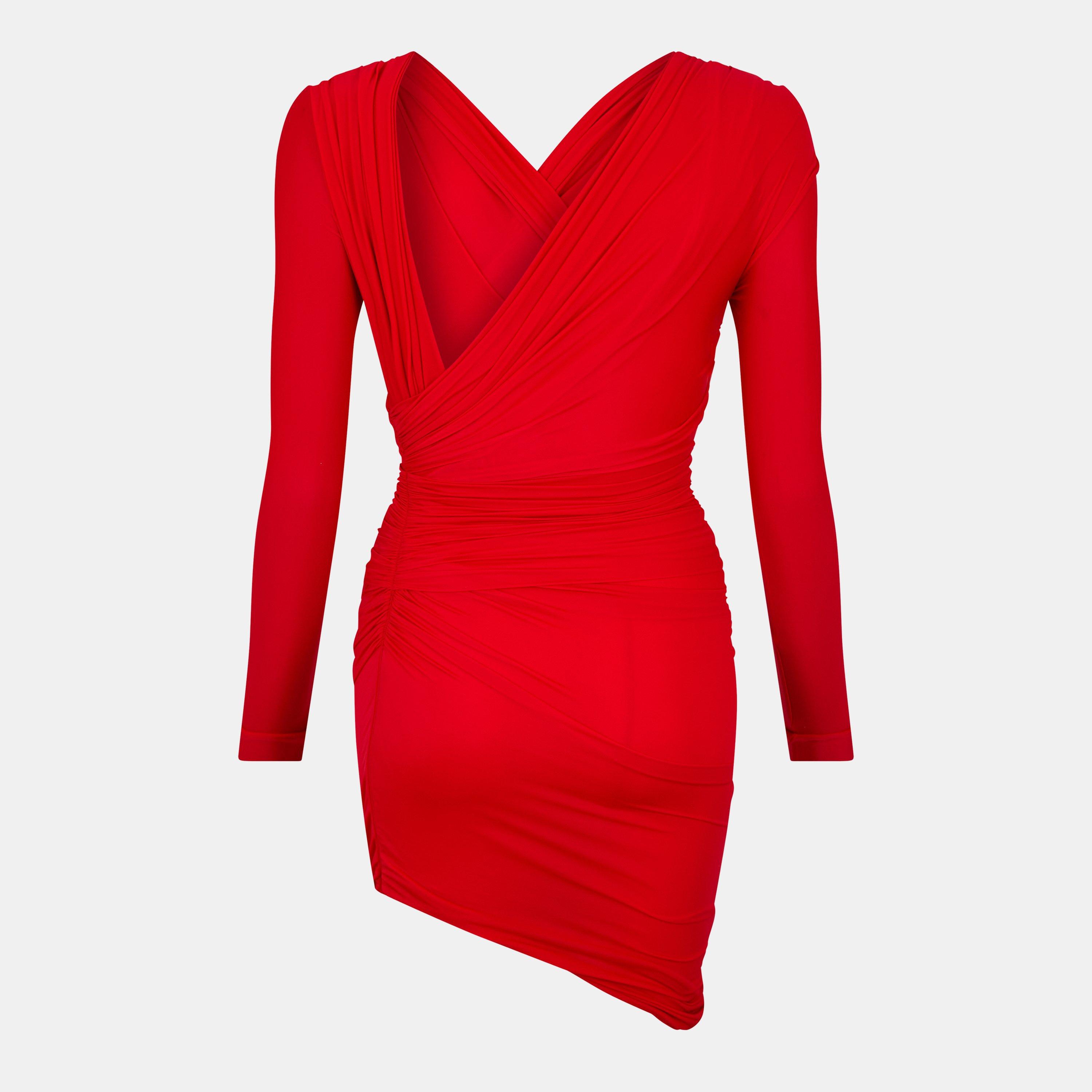Red - Balenciaga - Draped Dress - 2