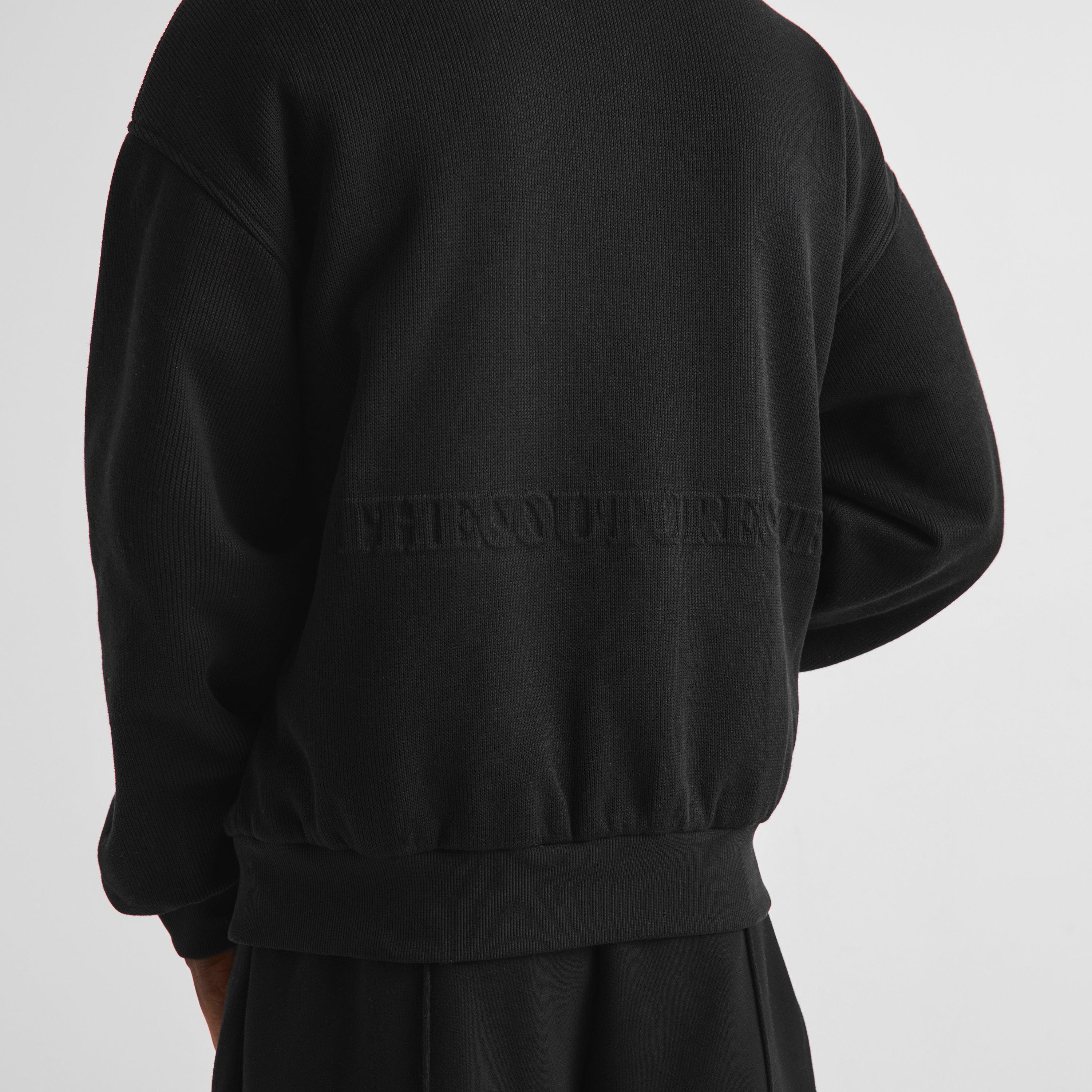 Black - The Couture Club - Men's Funnel-Neck Full-Zip Knitted Top - 5
