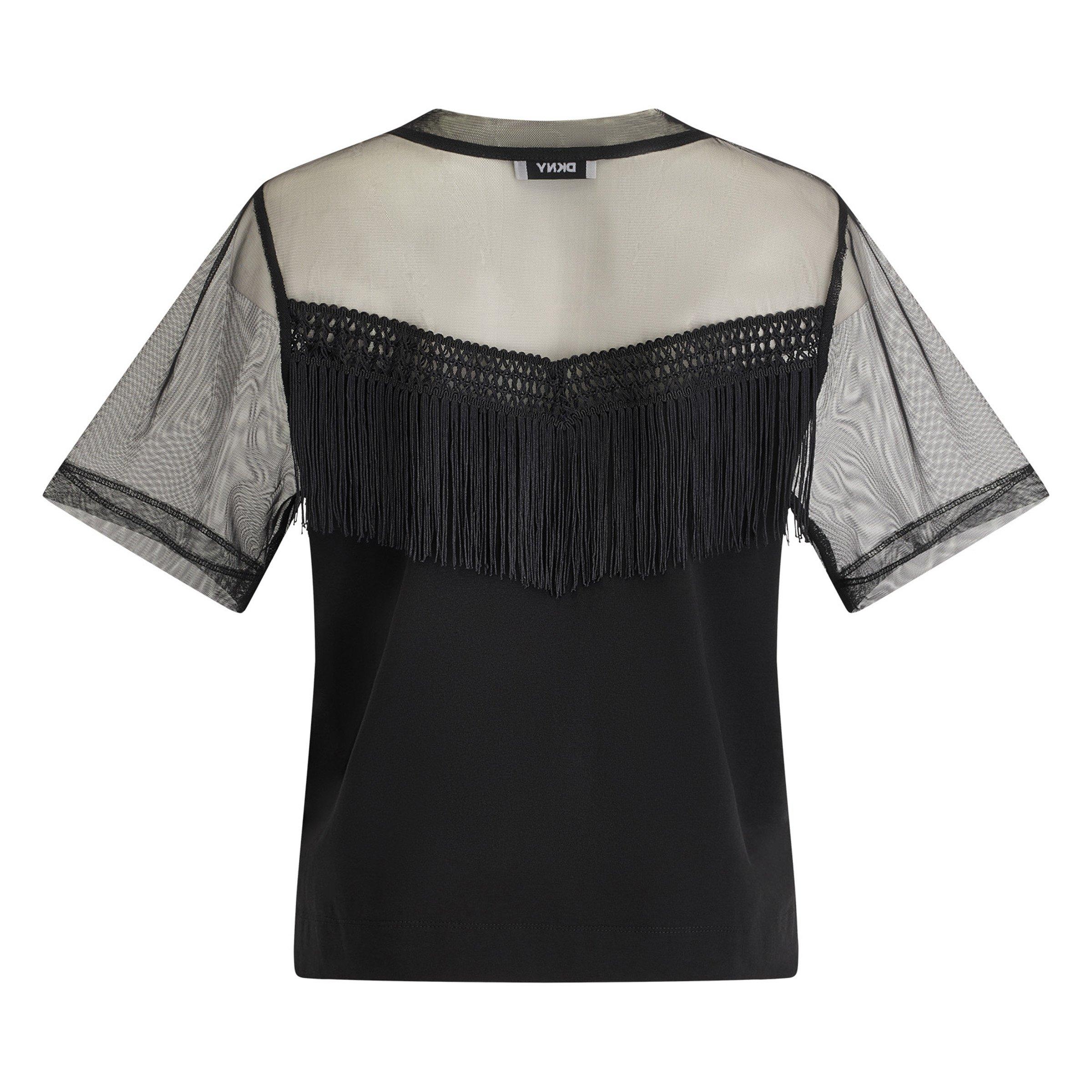 Black - DKNY - DKNY Fringe Top Ld63 - 3
