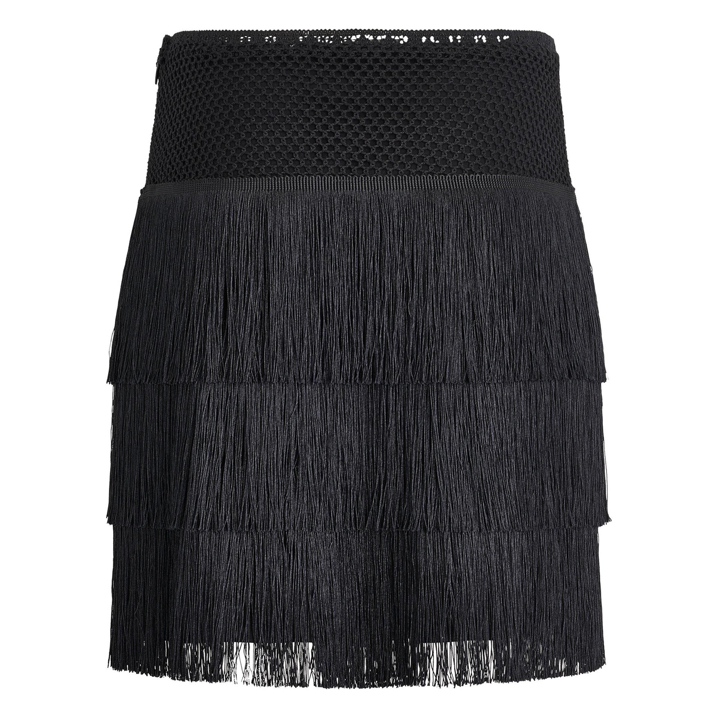 Black - DKNY - DKNY Fringe Skirt Ld63 - 3