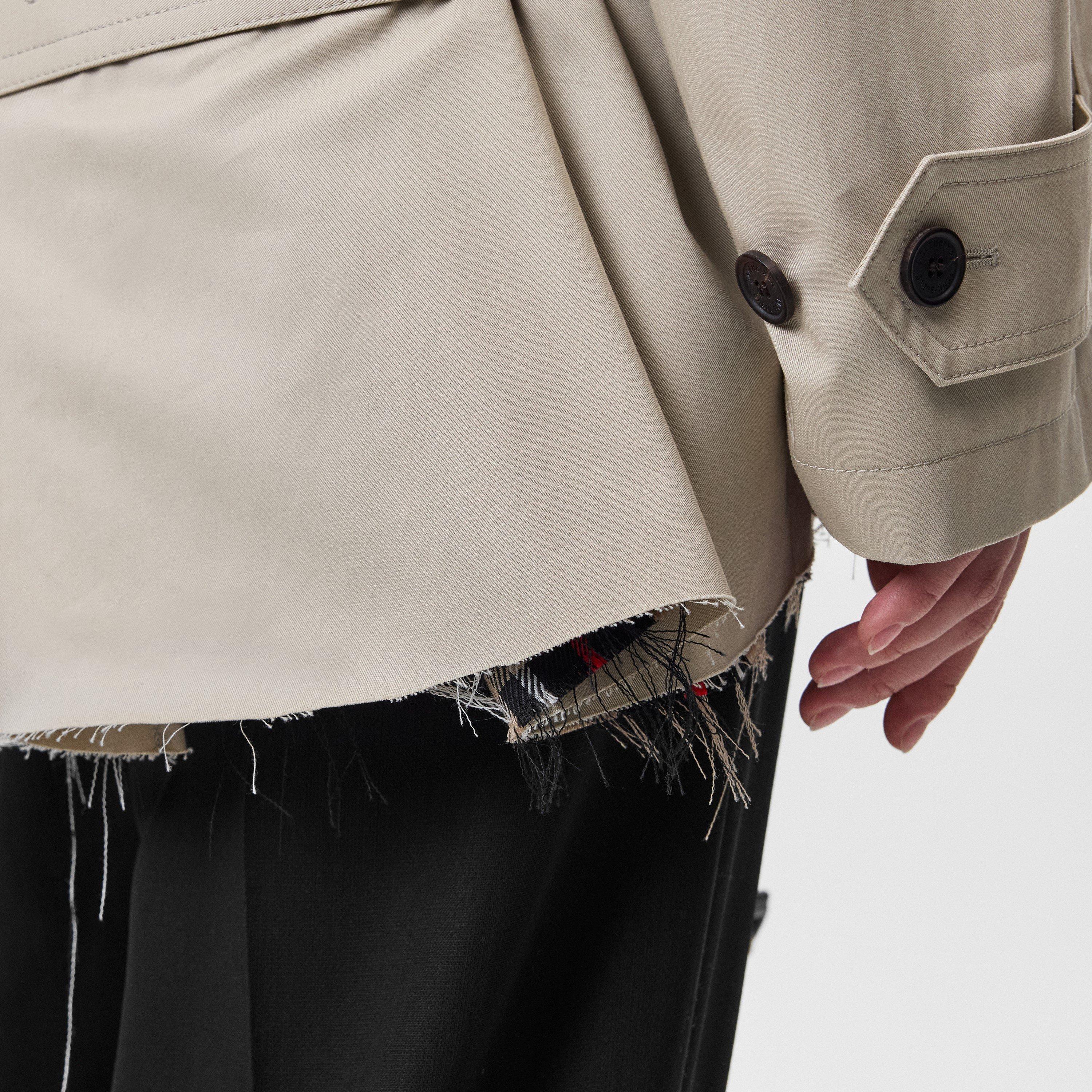 Beige - Balenciaga - Women's Short Cotton Long Sleeve Trench Coat - 5