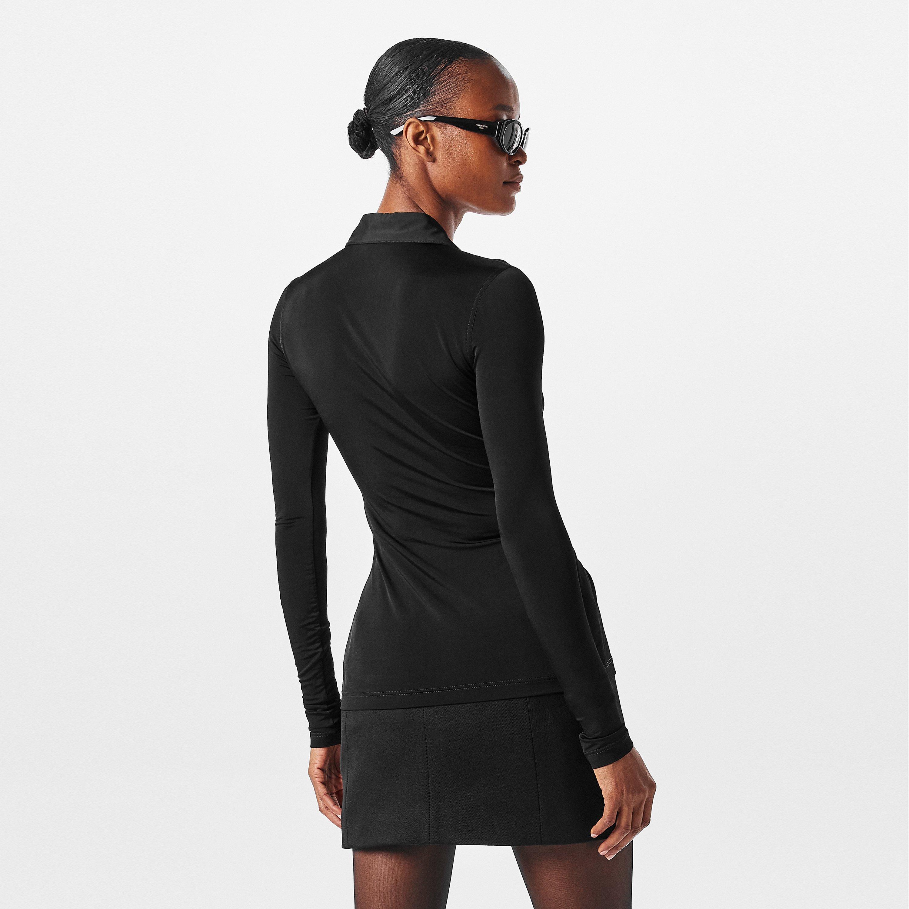 Black - Balenciaga - Women's Long-Sleeve Plain Shirt - 4