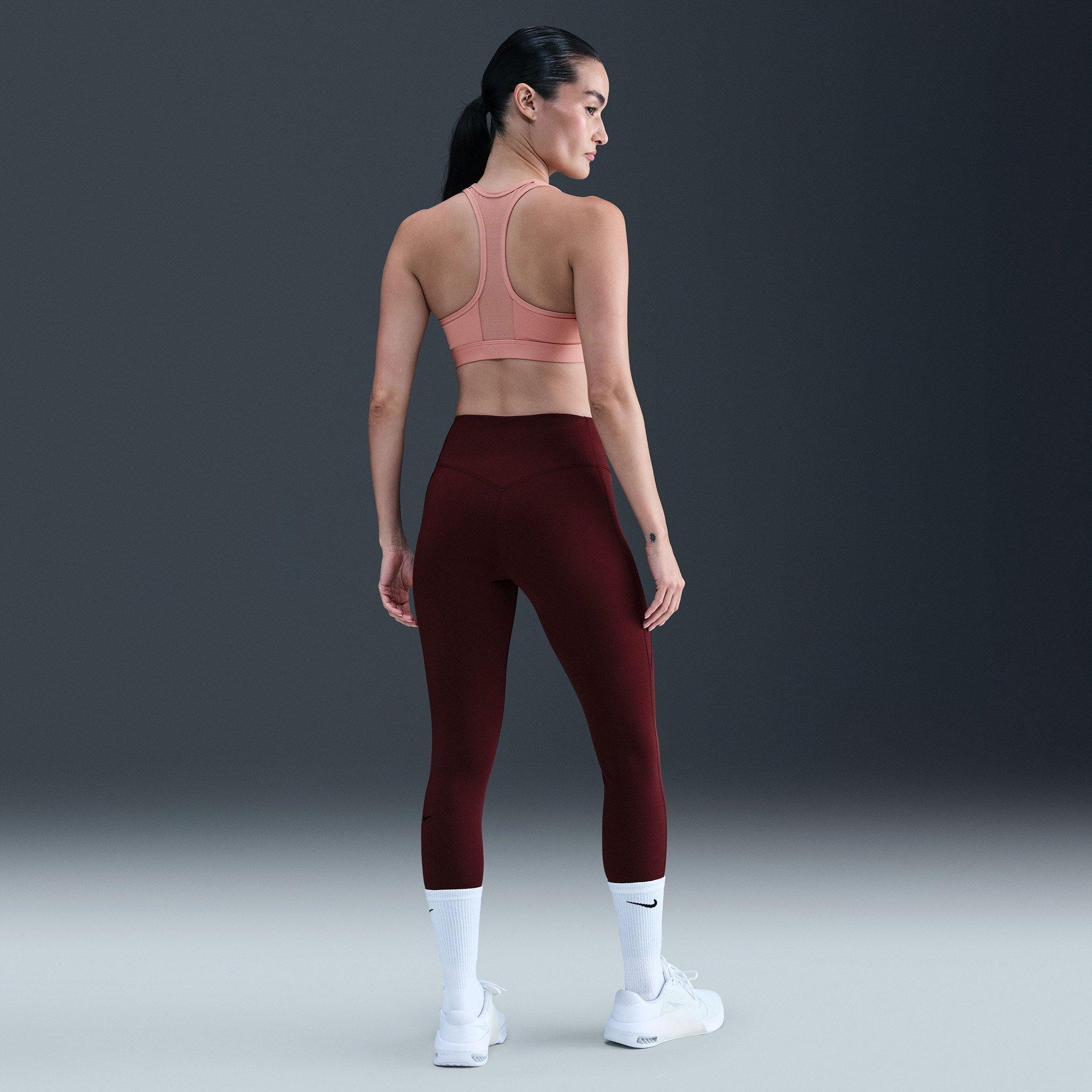 Pink - Nike - Front Zip Womens Medium Support Padded Sports Bra - 6