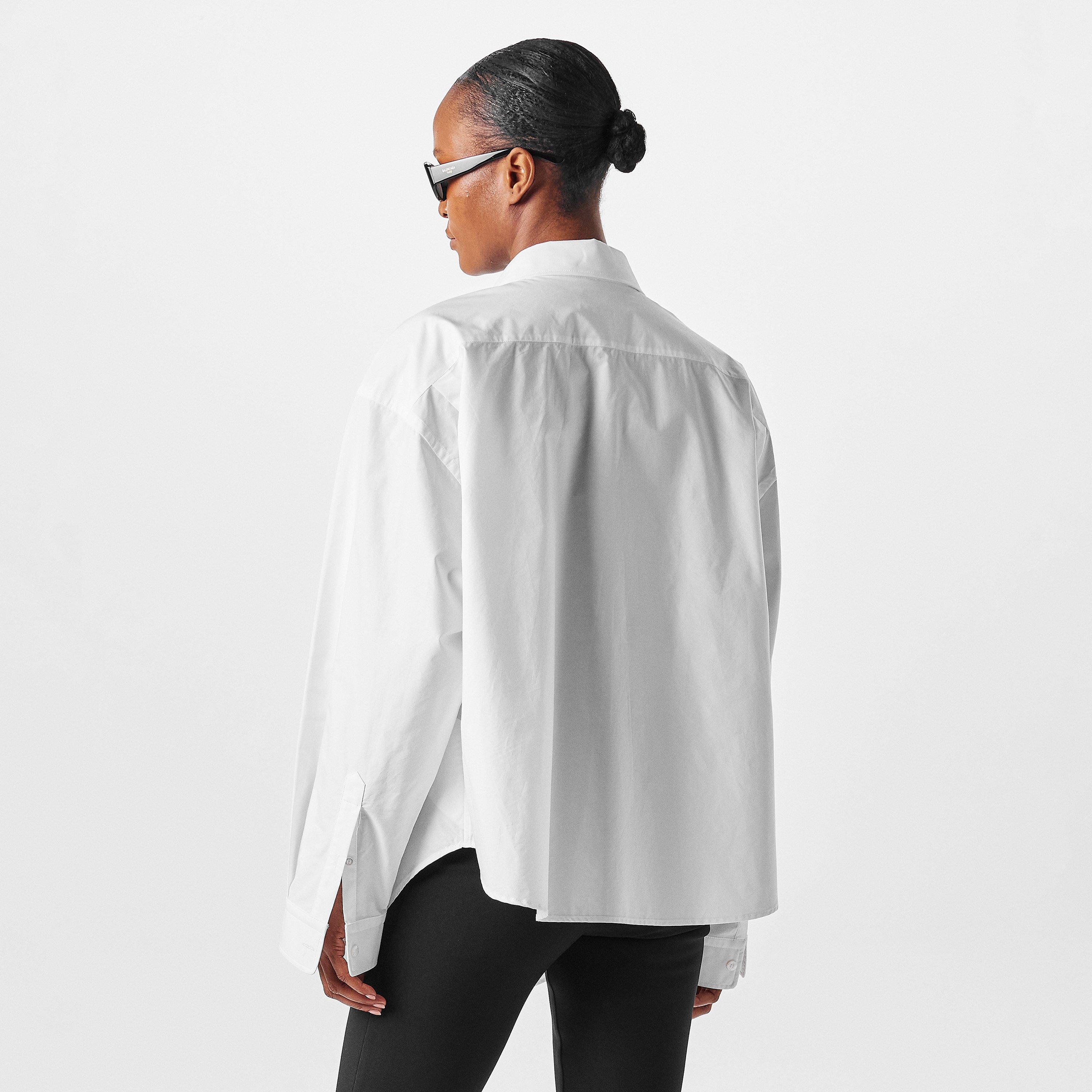 White - Balenciaga - Logo Embroidered Shirt - 4