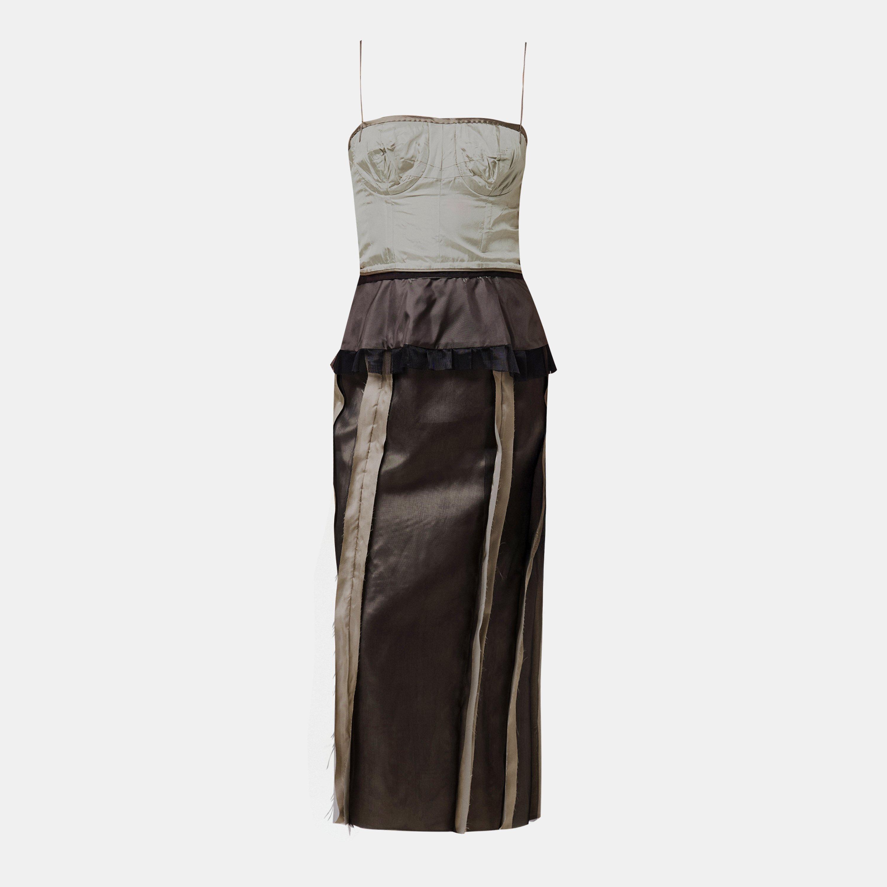 Maison Margiela Women's Structured Midi A Line Dress - Moon Rock - Size 8 (40)