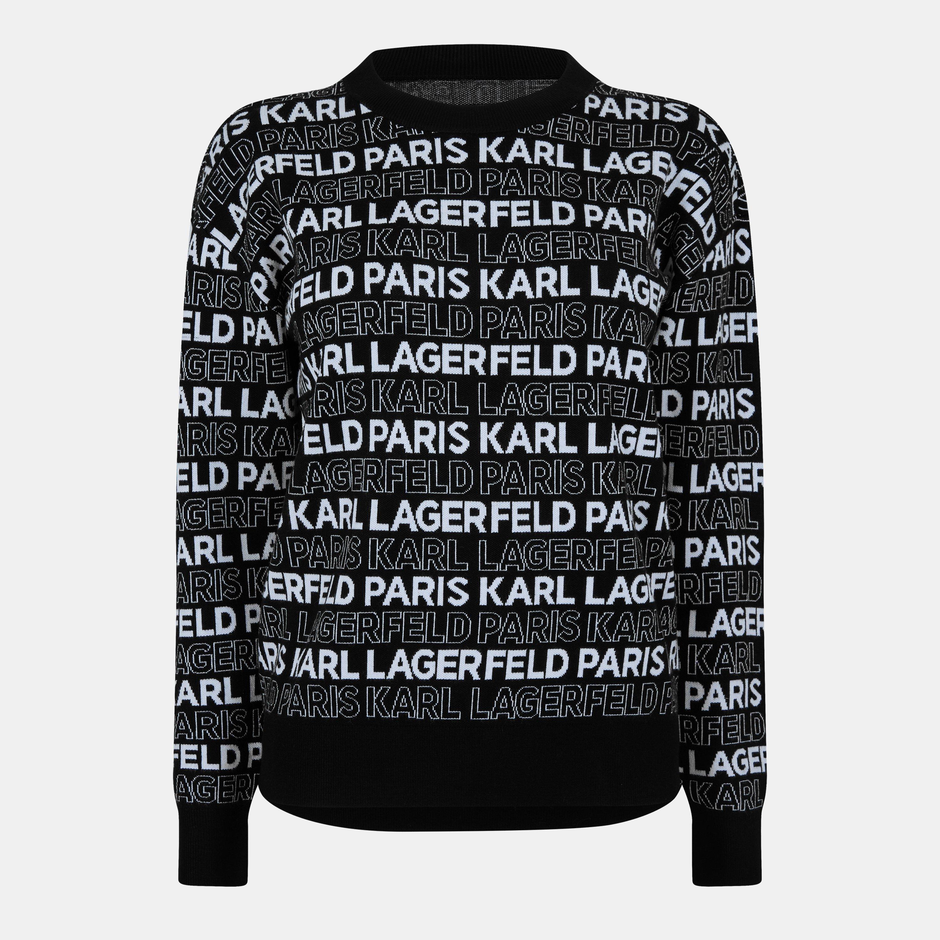 Karl Lagerfeld Women's Karl Sportswear Knitted Crew Neck Jumper - Black - 8 (XS)