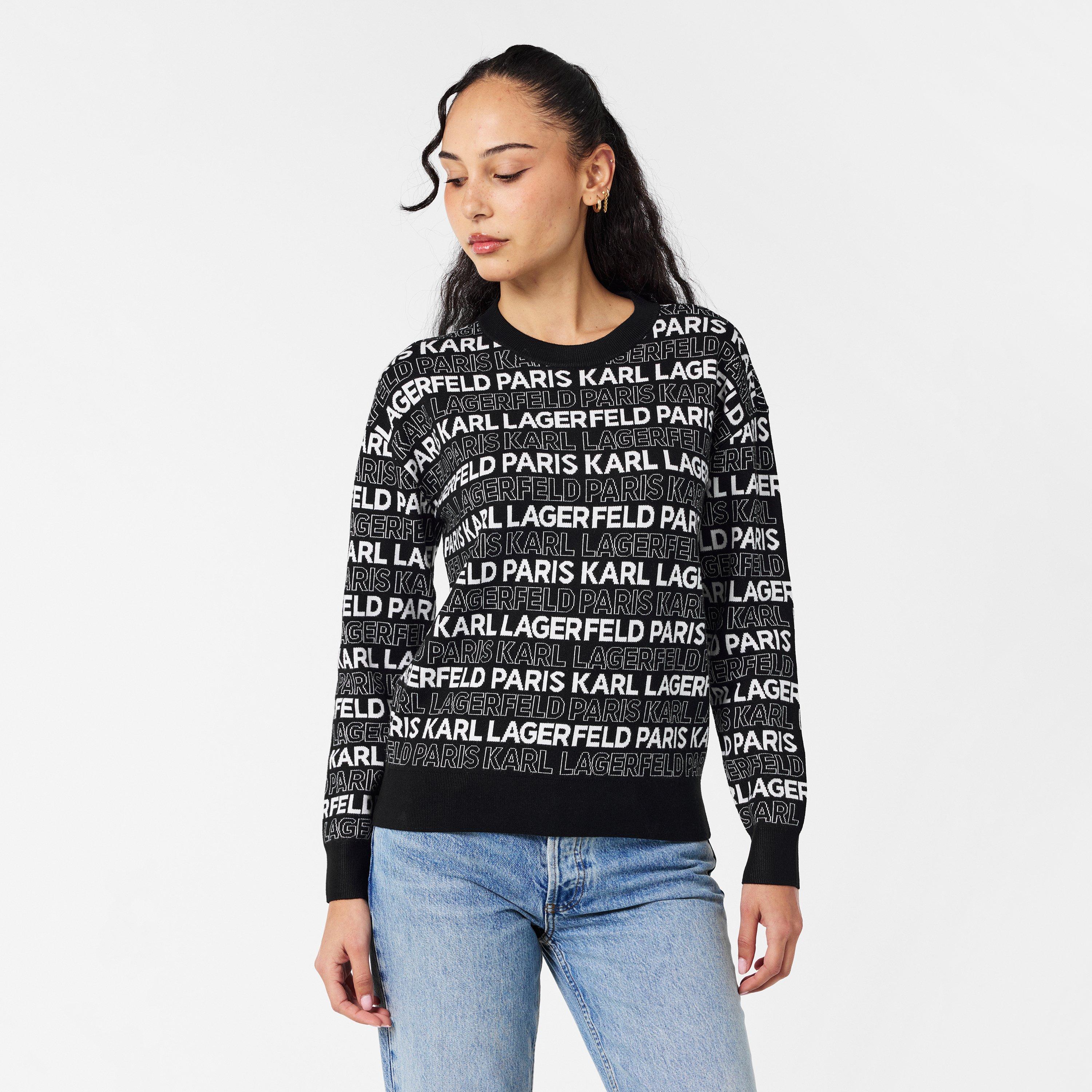 Black - Karl Lagerfeld - Women's Karl Sportswear Knitted Crew Neck Jumper - 3