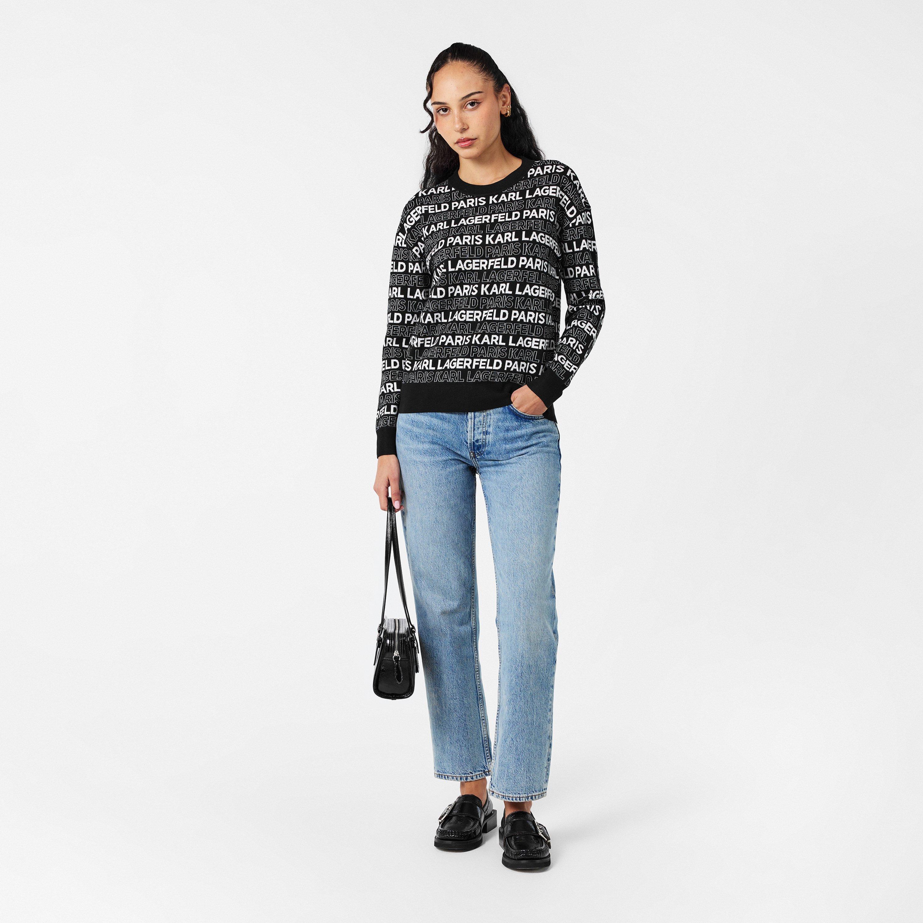 Black - Karl Lagerfeld - Women's Karl Sportswear Knitted Crew Neck Jumper - 6