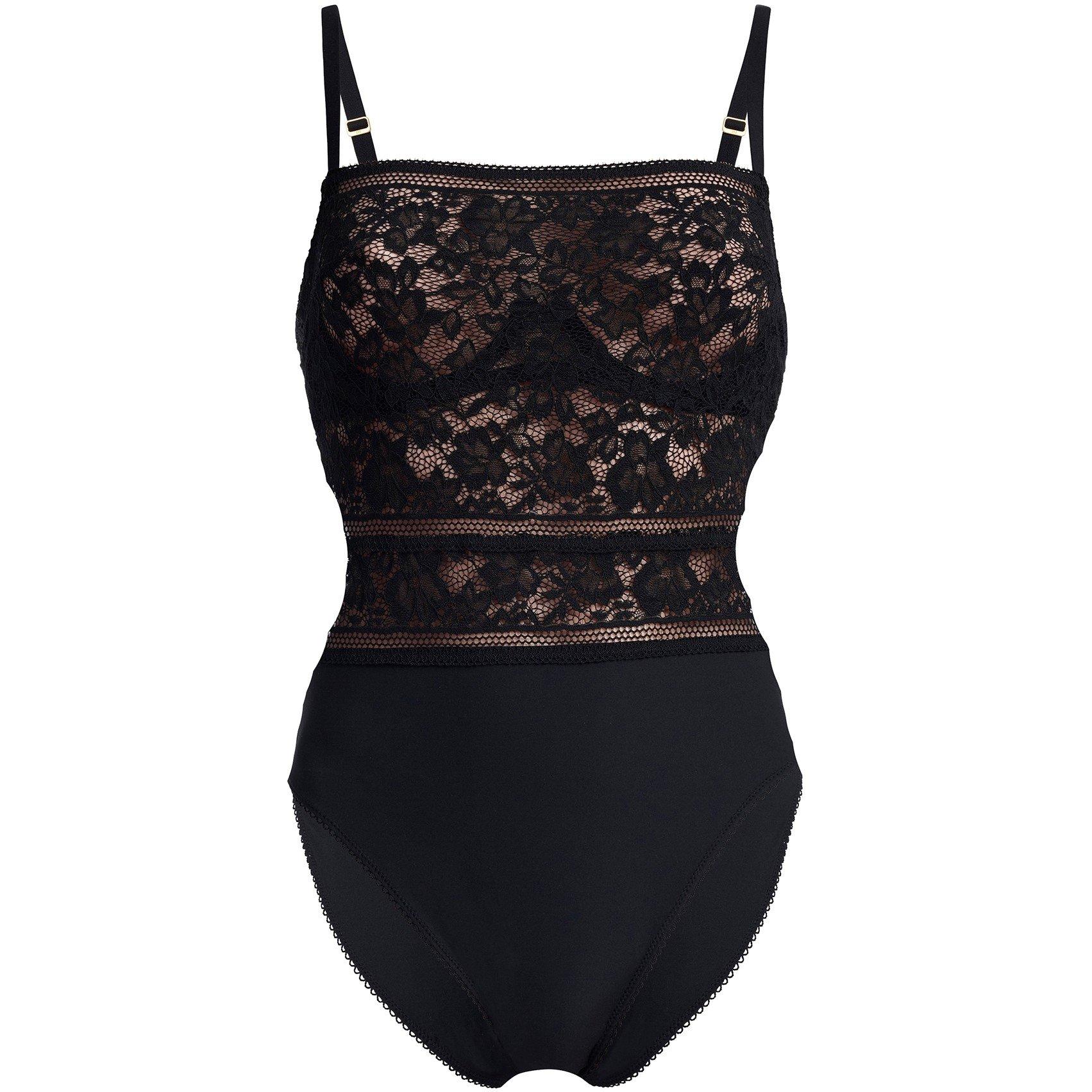 Black - Wolford - Women's Side Plate Bodysuit - 1