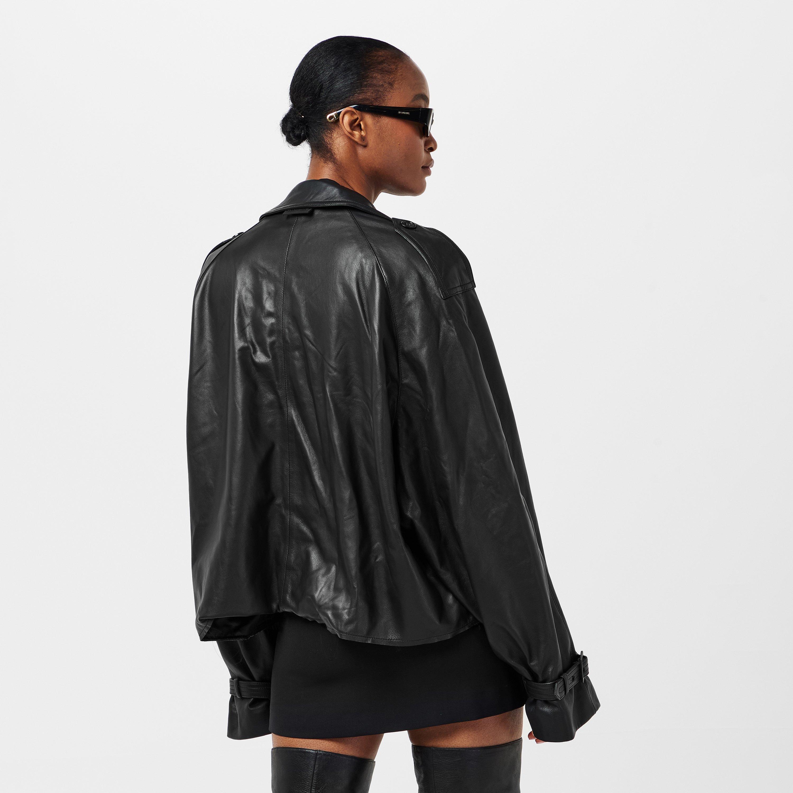 Black - VETEMENTS - Women's Vetements Double-Breasted Long Sleeve Hip Length Trench Coat - 4