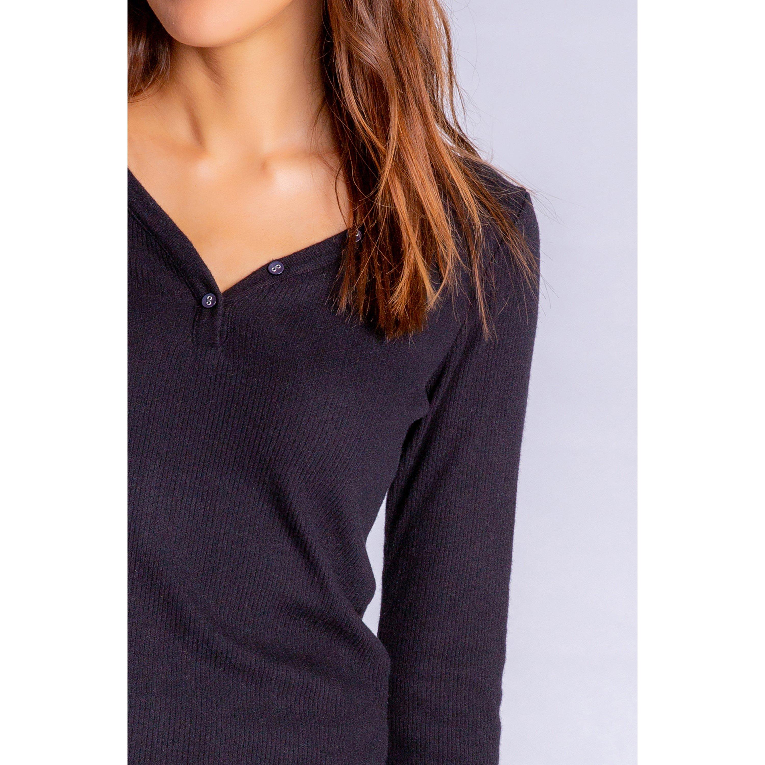 Schwarz - PJ Salvage - Salvage Ribbed Henley Top - 2