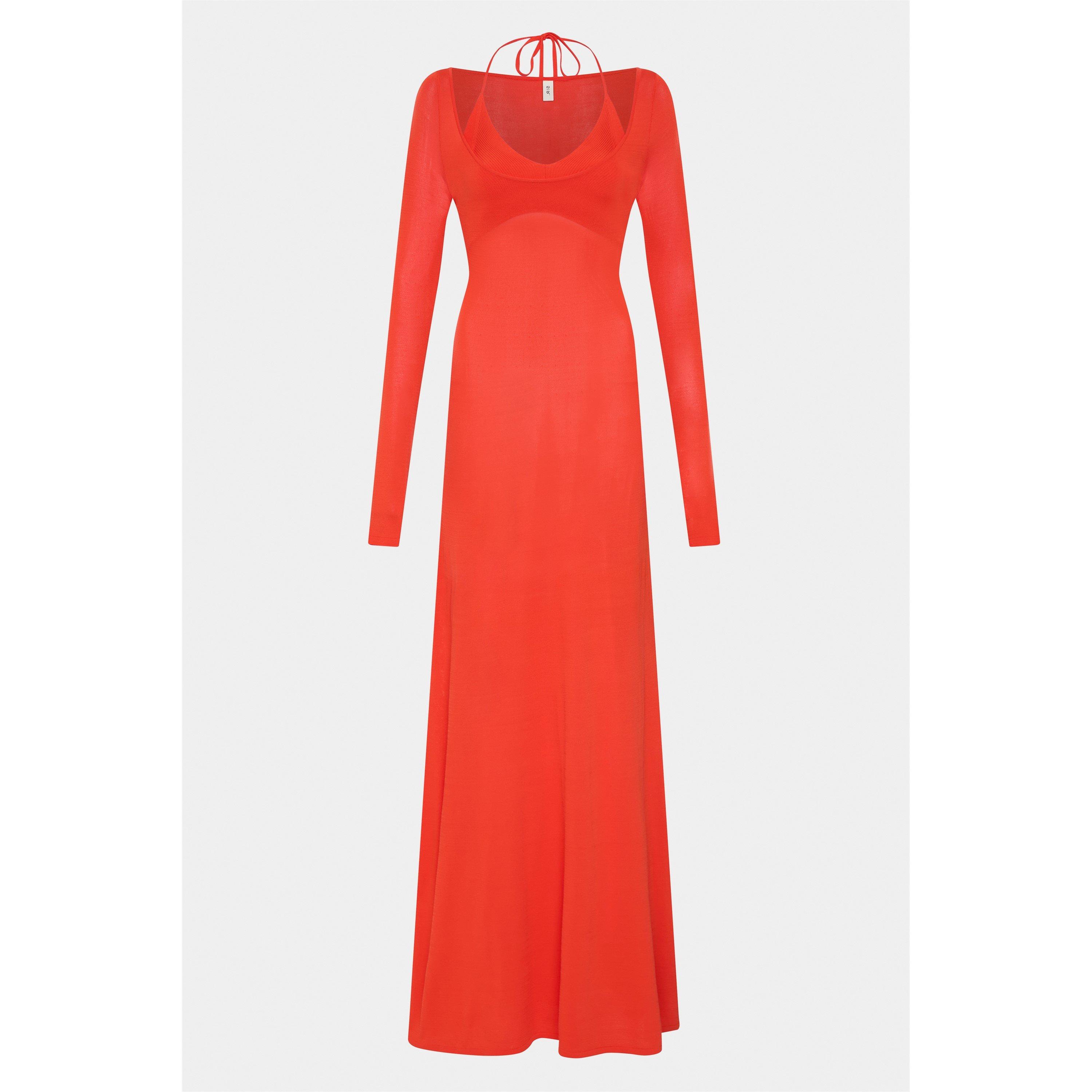 Tangerine - Sir the Label - Women's Valejo Halter Maxi Dress - 5