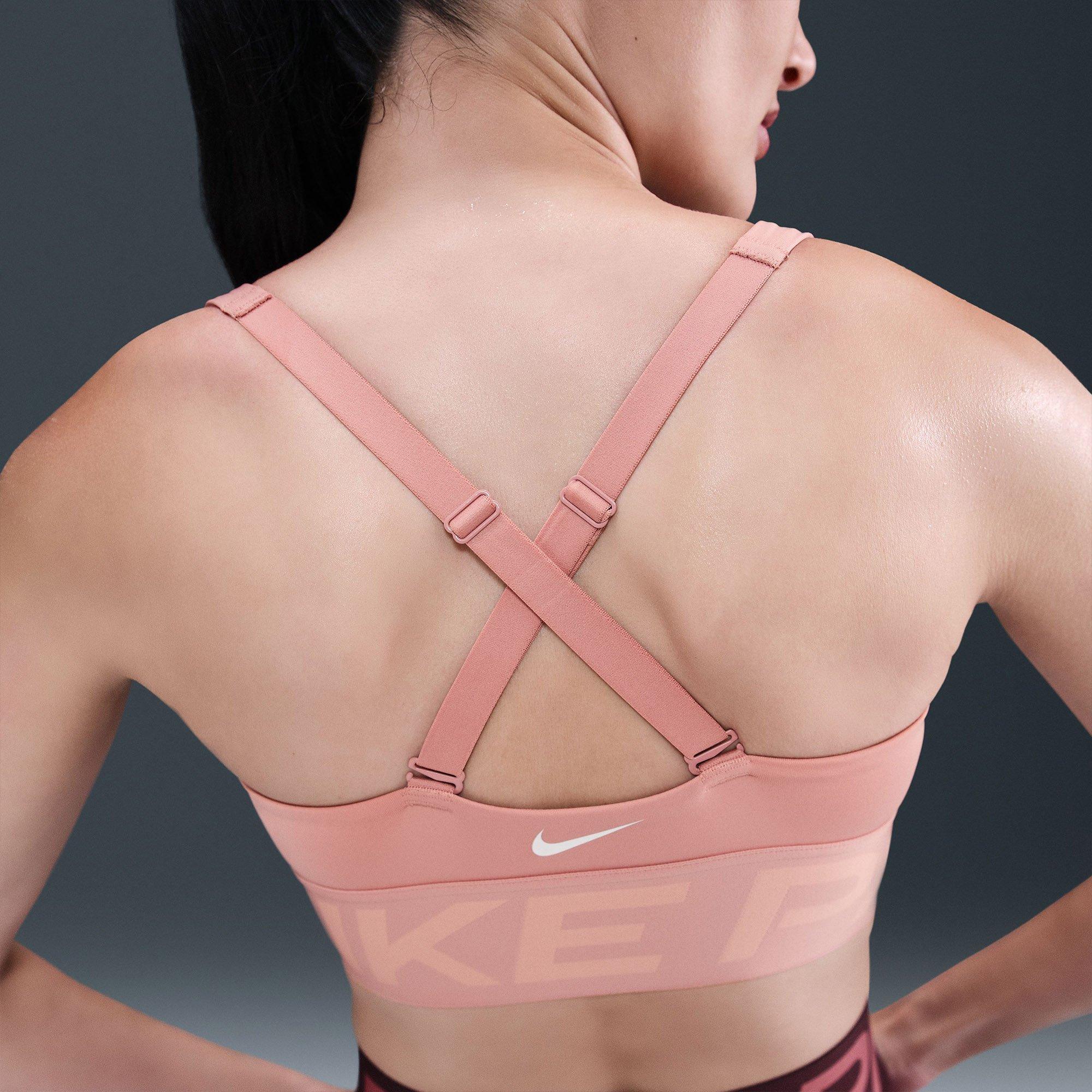 Pink - Nike - Pro Indy Plunge Womens Padded Sports Bra - 5