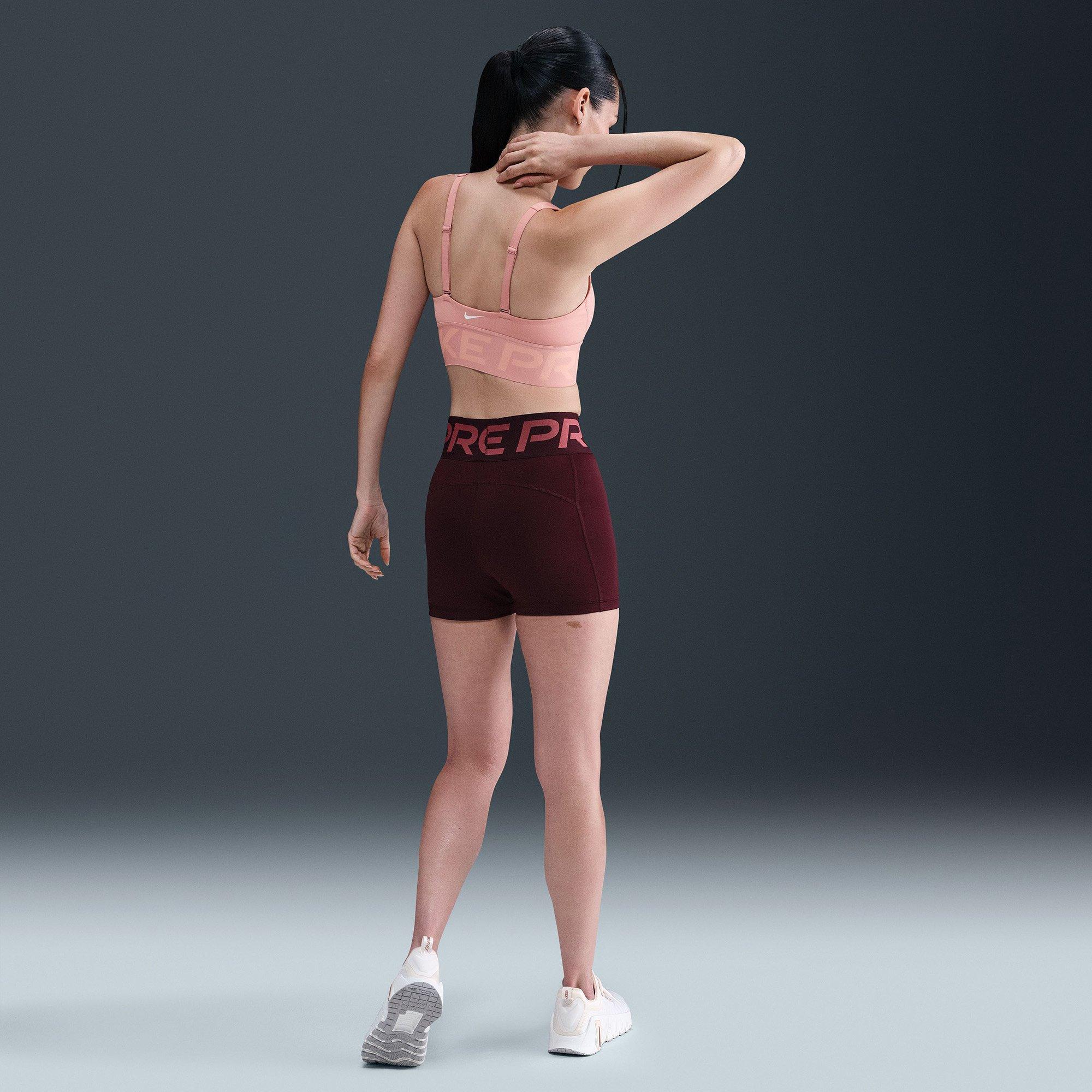 Pink - Nike - Pro Indy Plunge Womens Padded Sports Bra - 7