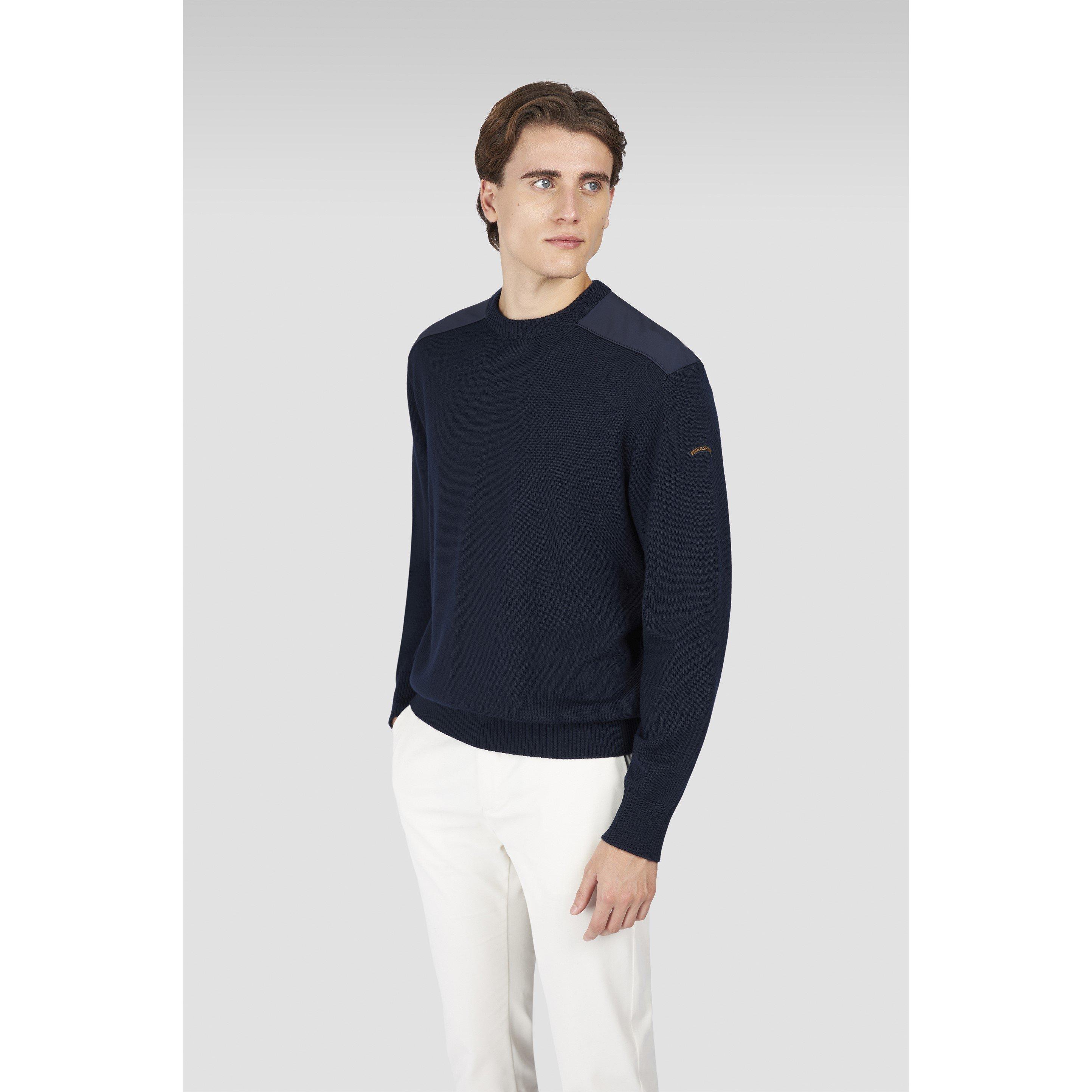 Navy - Paul And Shark - P+S Wool Knt Crewnec Sn64 - 2