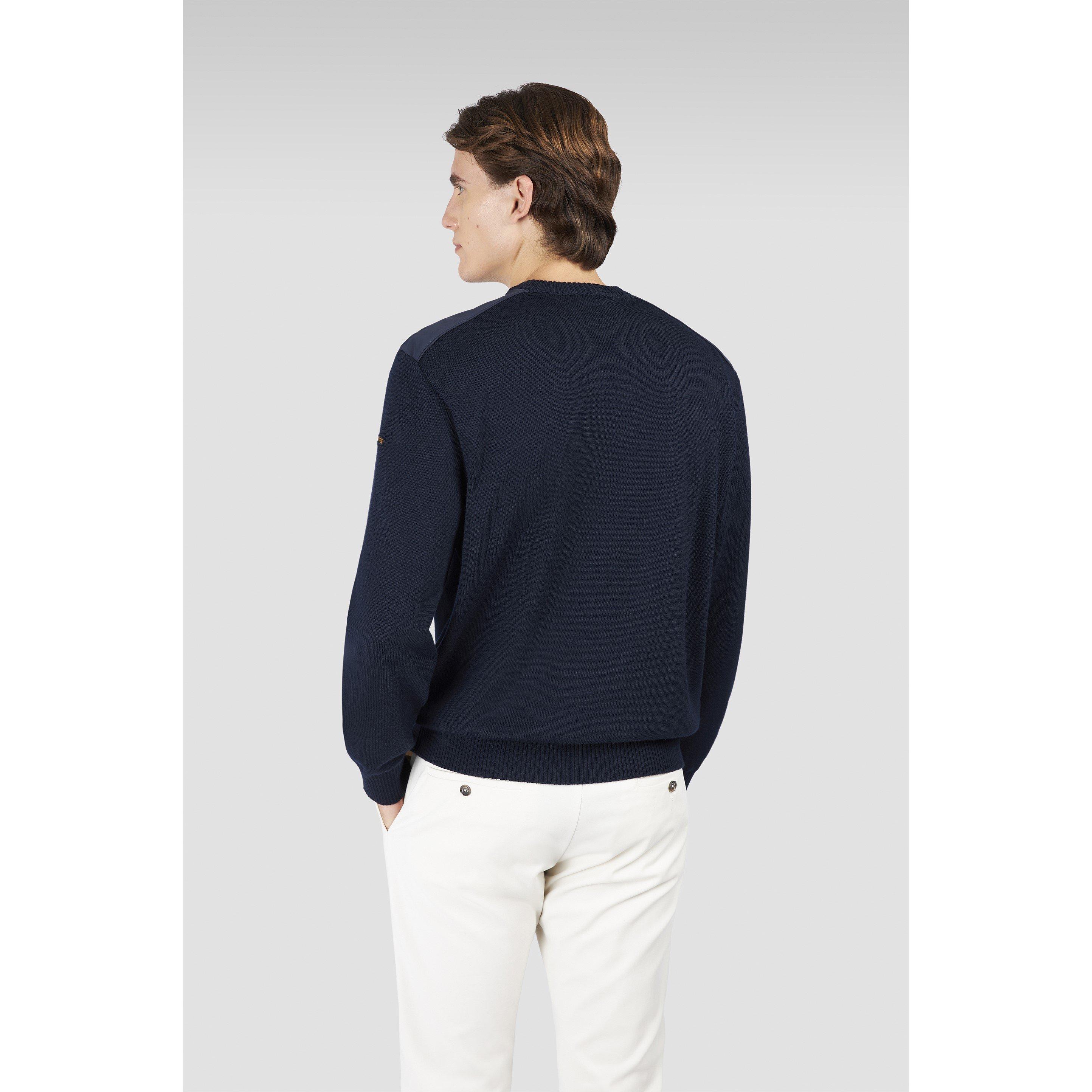 Navy - Paul And Shark - P+S Wool Knt Crewnec Sn64 - 3