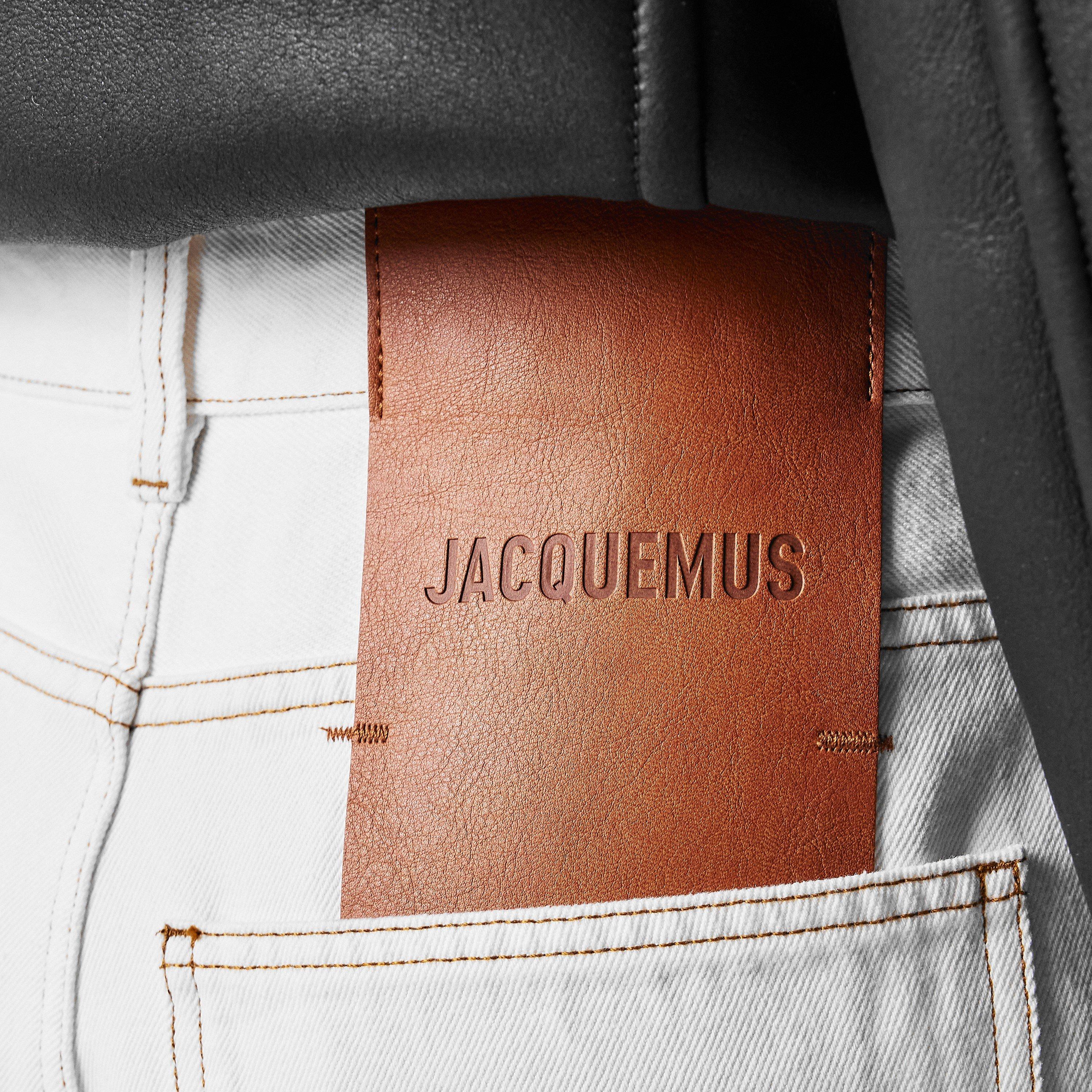 Off White - Jacquemus - Women's Jacquard De Nimes Wide Leg Jeans - 5