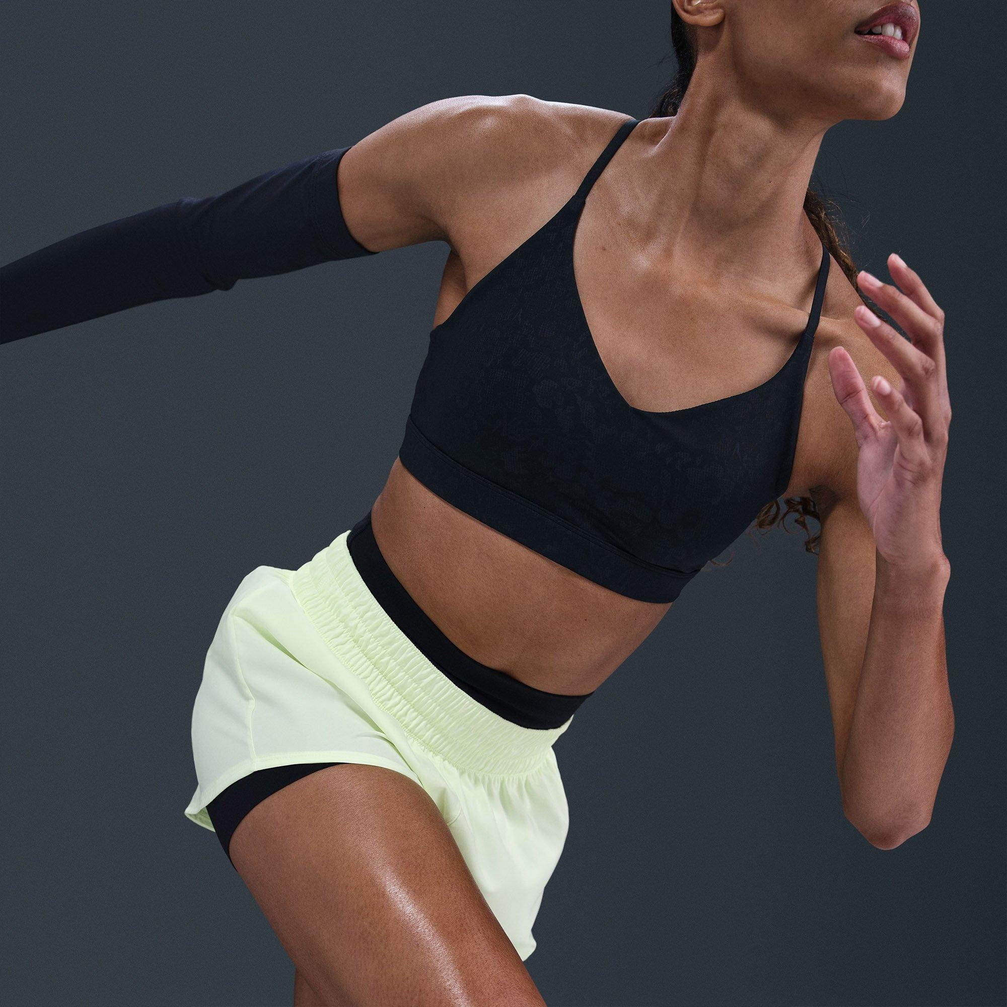 Black - Nike - Indy Womens Padded Floral Sports Bra - 2