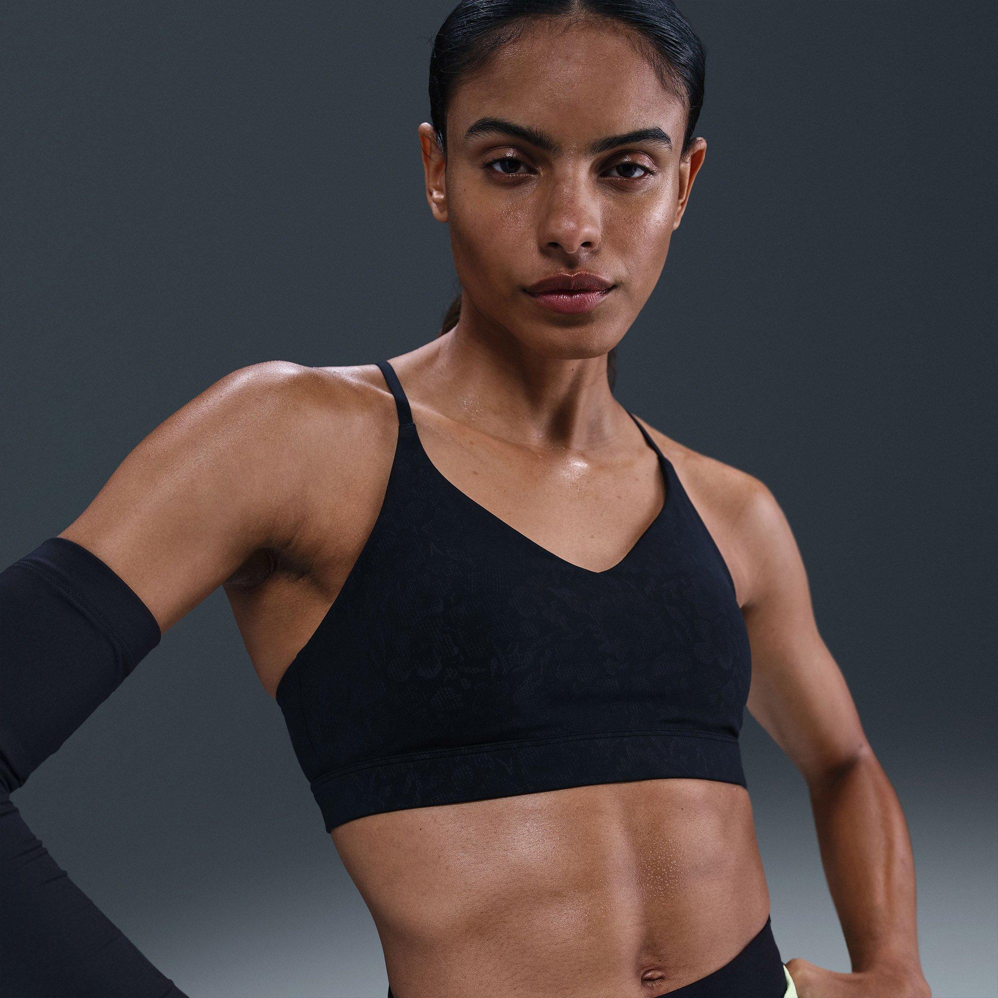 Black - Nike - Indy Womens Padded Floral Sports Bra - 3