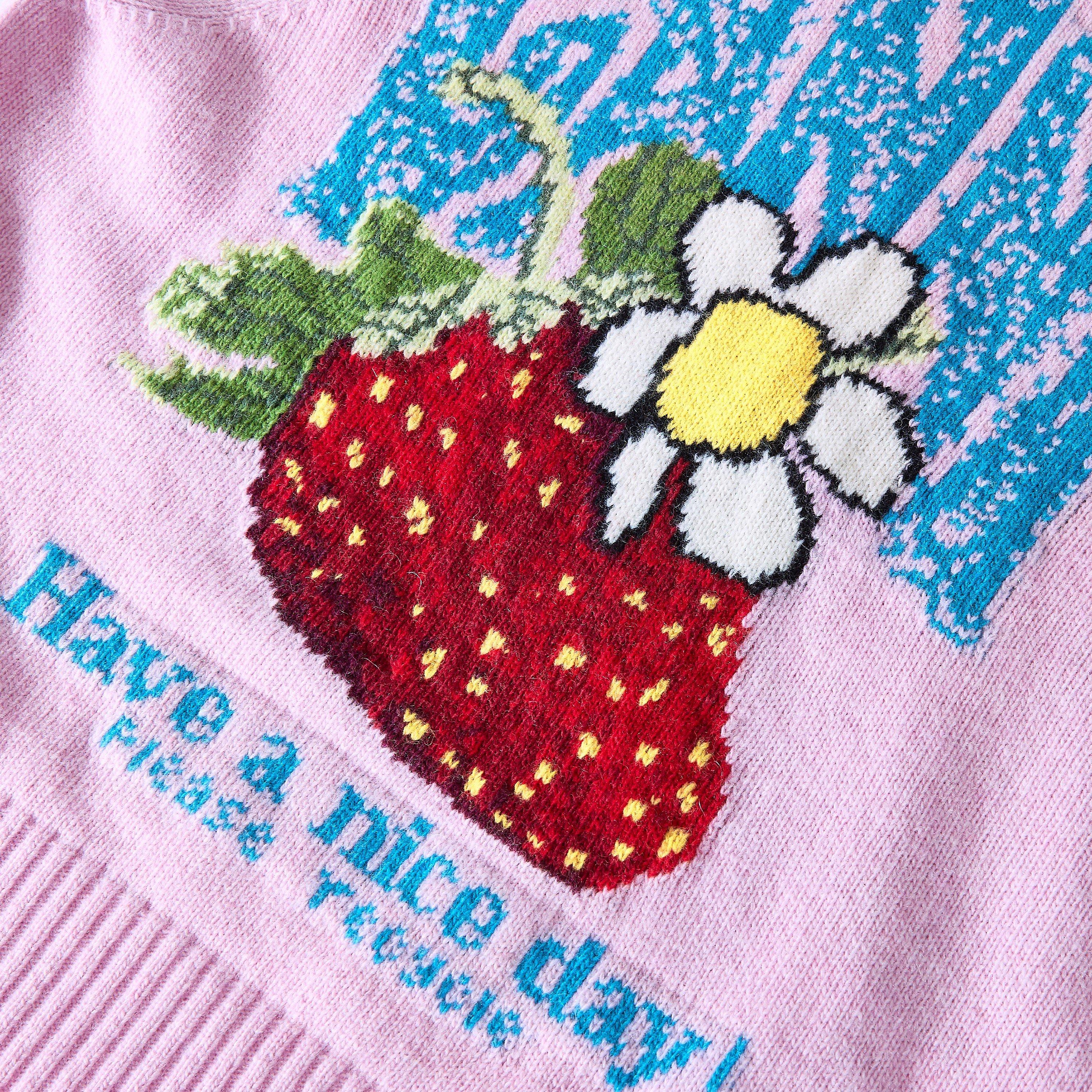 Pink - Ganni - Women's Graphic Wool Knitted Sweater Vest - 3