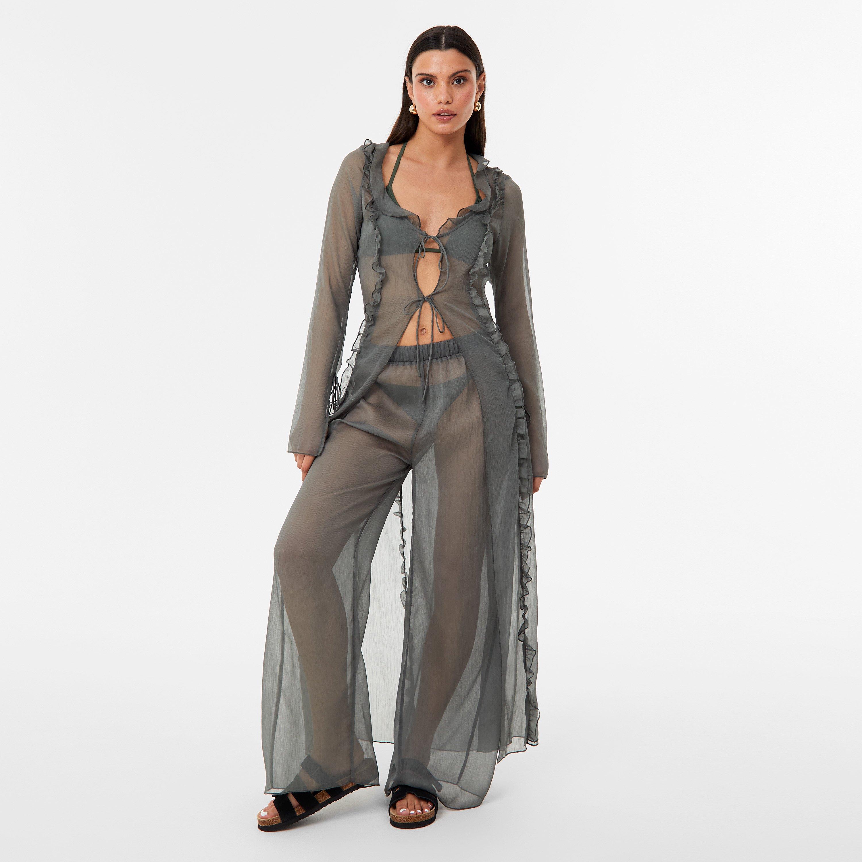 Khaki - Jack Wills - Chiffon Beach Trouser - 4