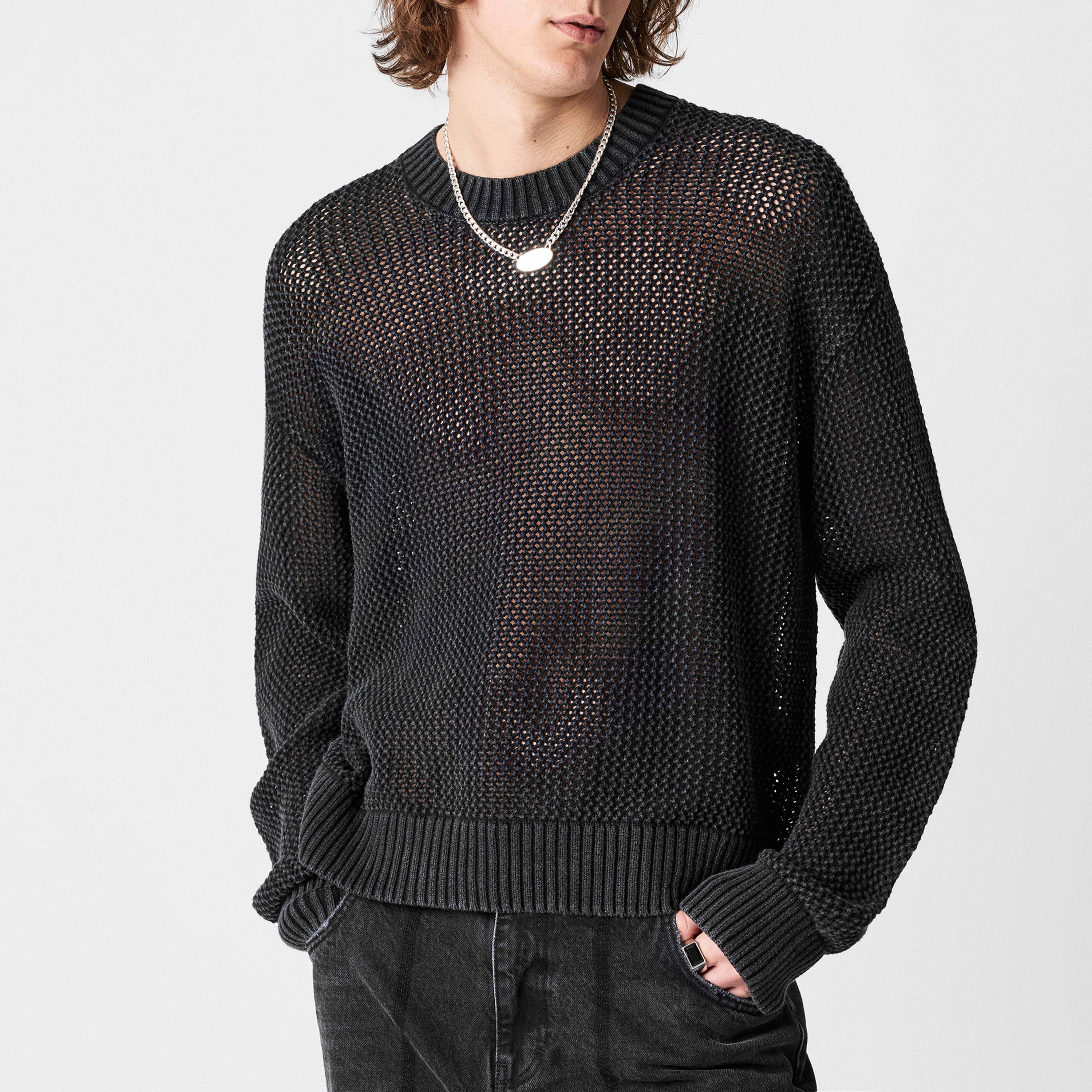 Represent Men's Open Gauge Knitted Lightweight Crew Neck Jumper ...