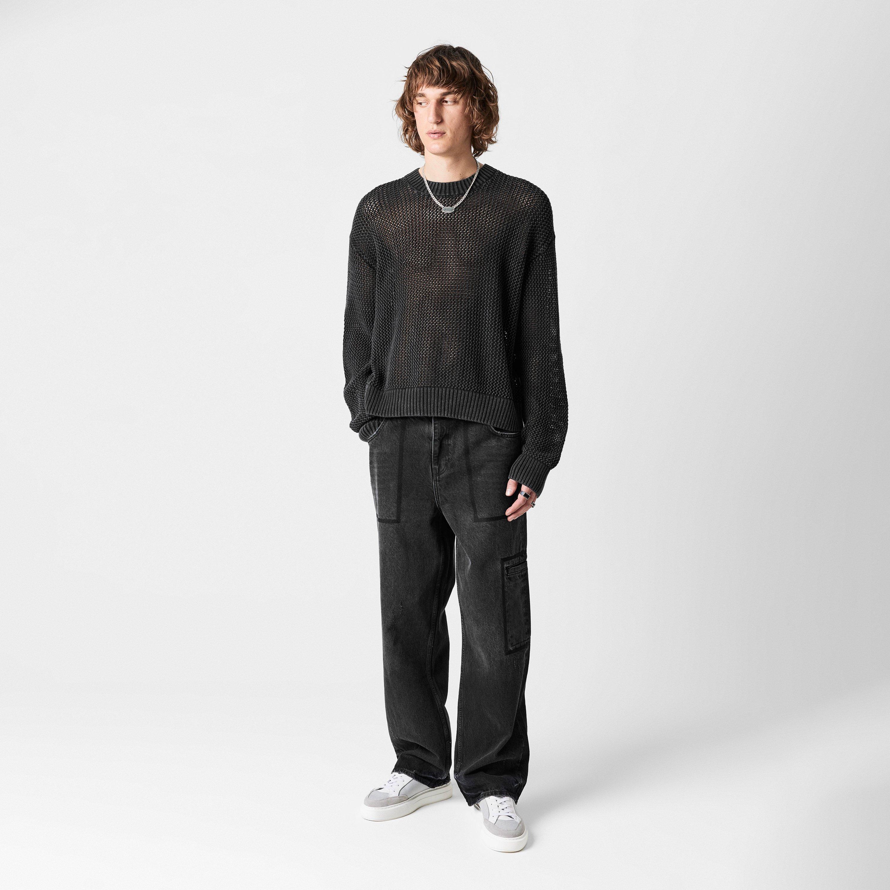 Represent Men's Open Gauge Knitted Lightweight Crew Neck Jumper | Flannels