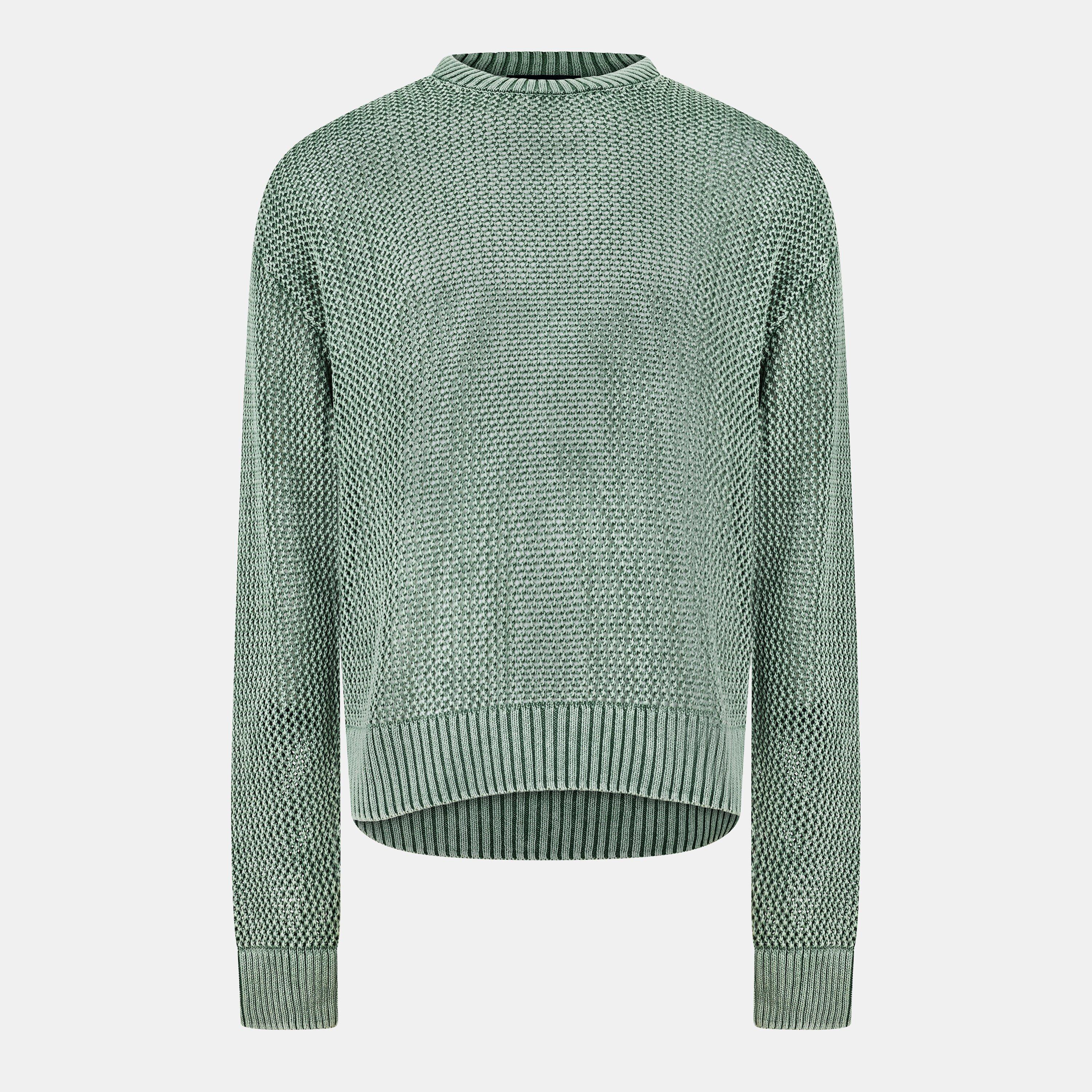 Men's Open Gauge Knitted Lightweight Crew Neck Jumper