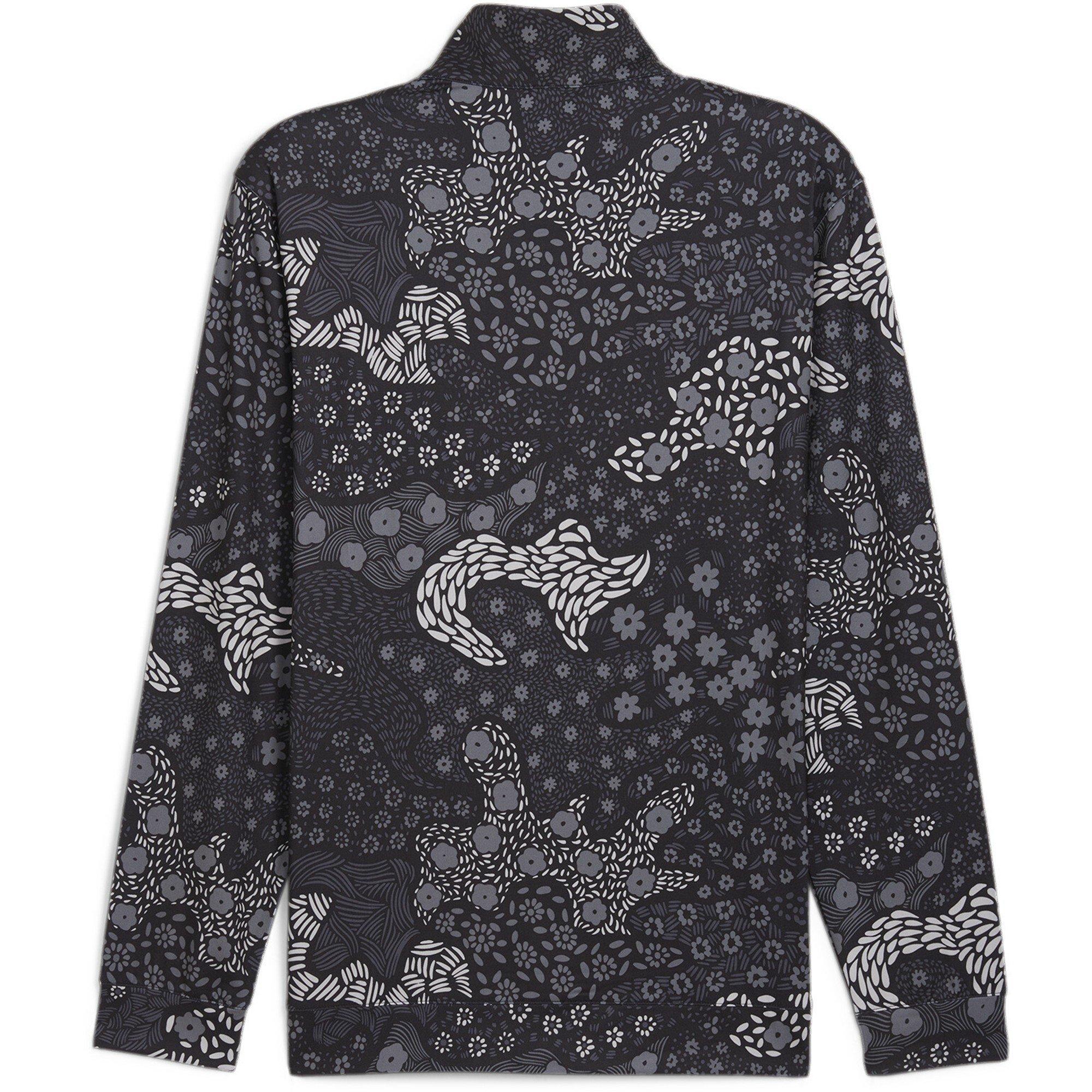 Blk/Slatesky - Puma - Cloudspun Bloom Camo quarter Zip T-Shirt Mens - 2