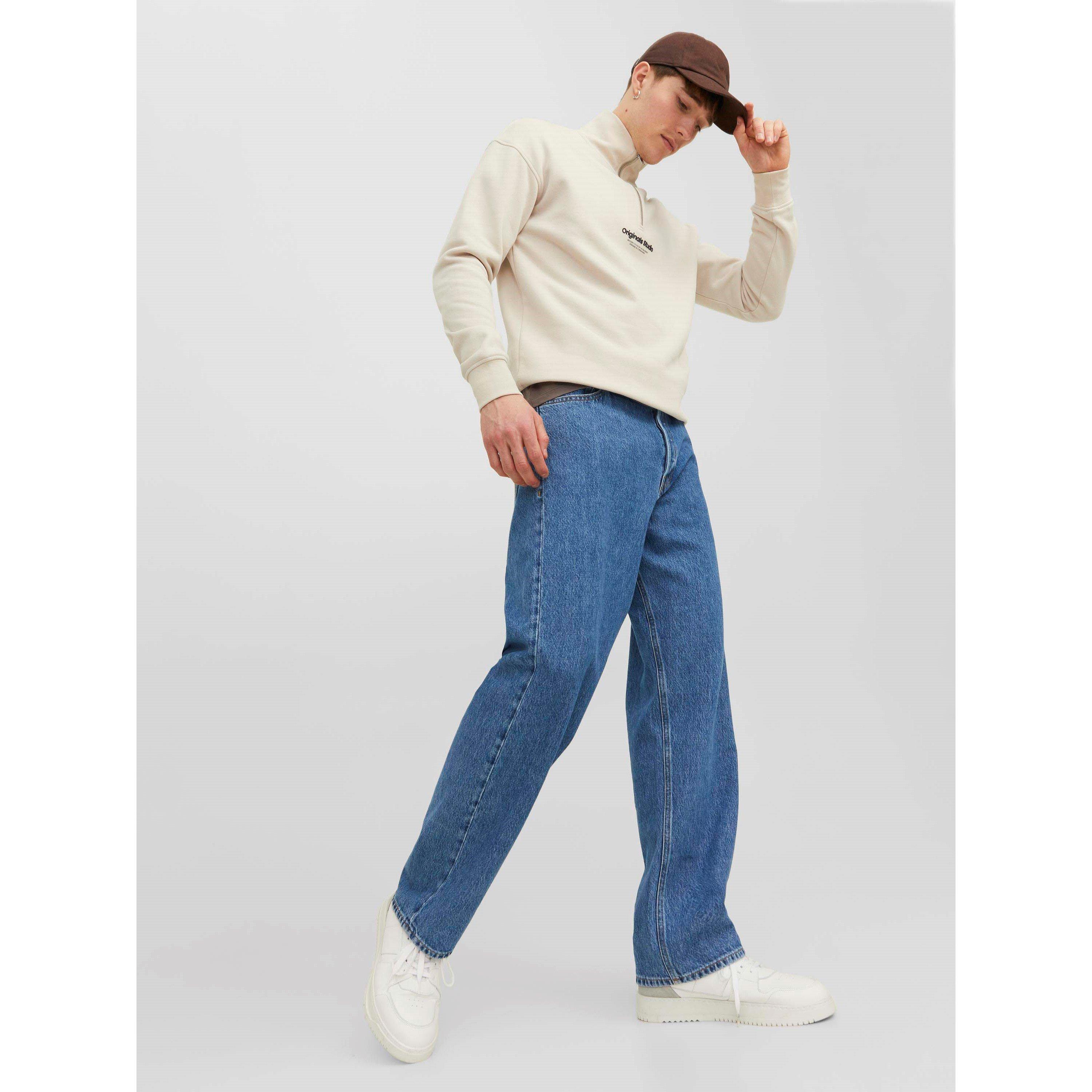 Blue Denim - Jack and Jones - Men's Alex Original Wide Leg Jeans - 8